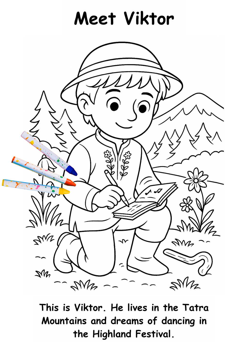 Viktor and the Vole – Kids Coloring Story Book (Printable PDF)
