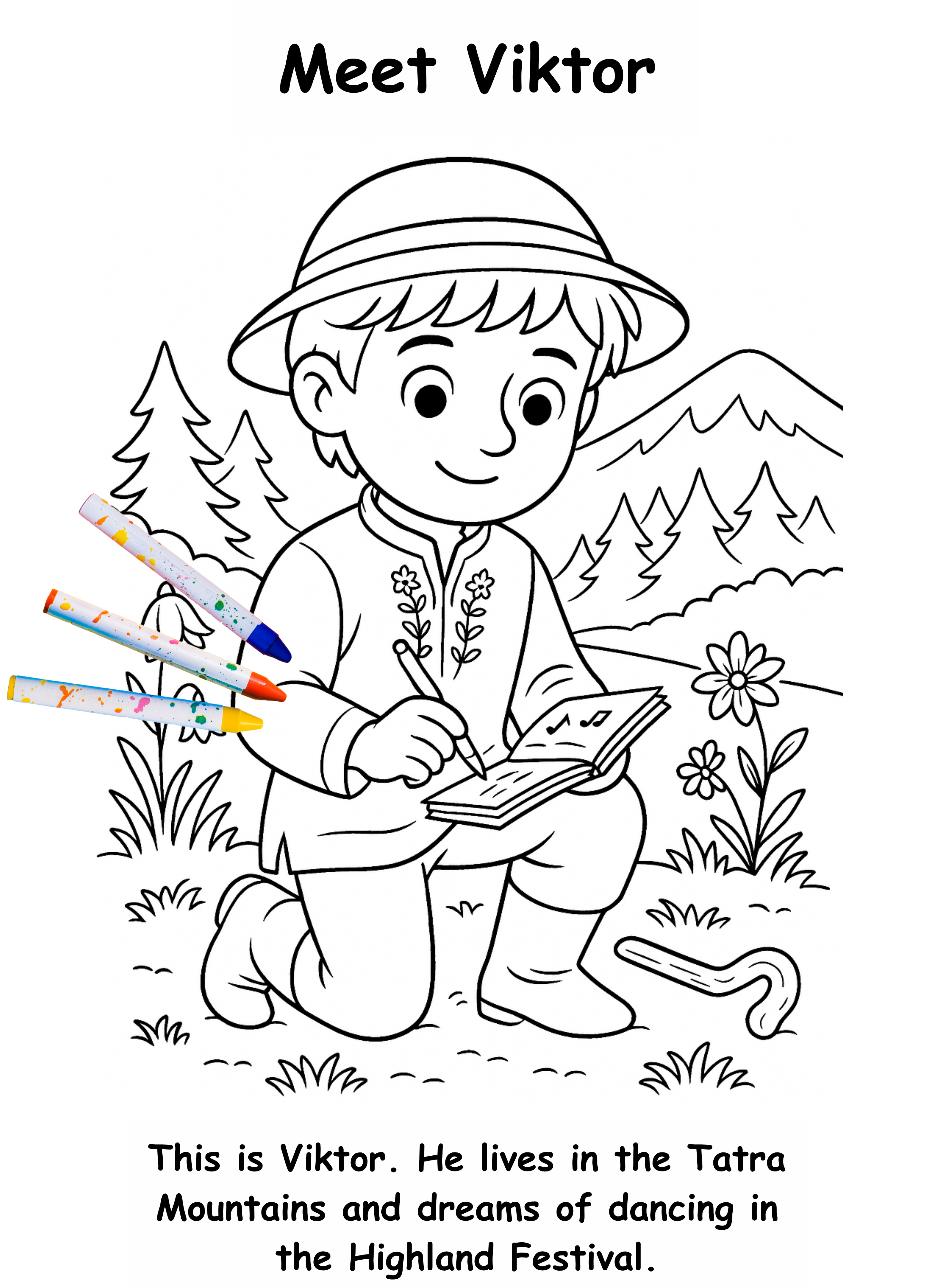 Viktor and the Vole – Kids Coloring Story Book (Printable PDF)