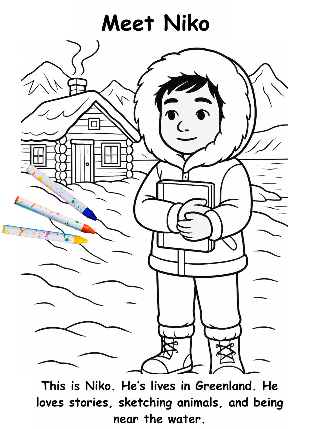 Niko and the Narwhal – Kids Coloring Story Book (Printable PDF)