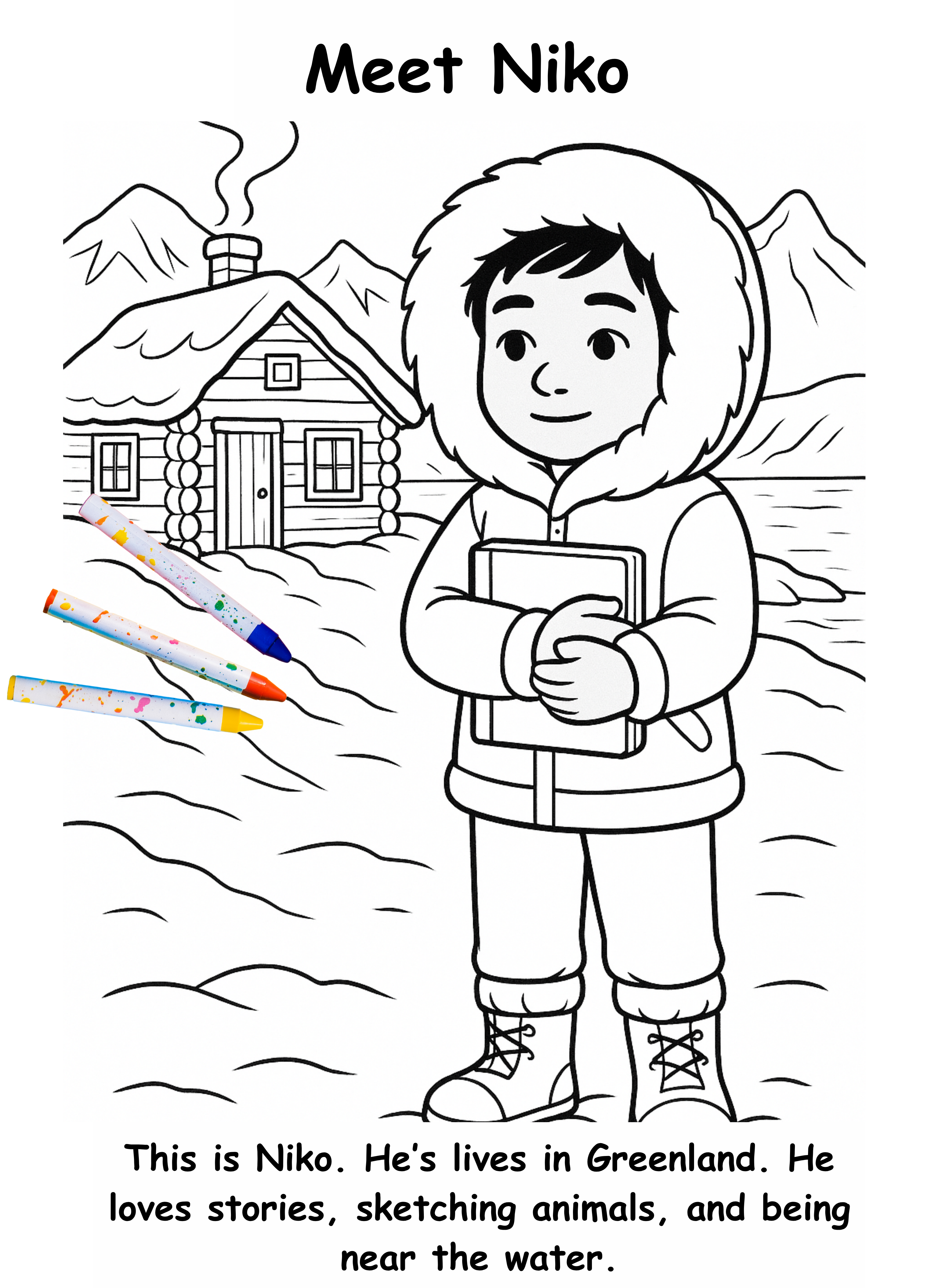 Niko and the Narwhal – Kids Coloring Story Book (Printable PDF)
