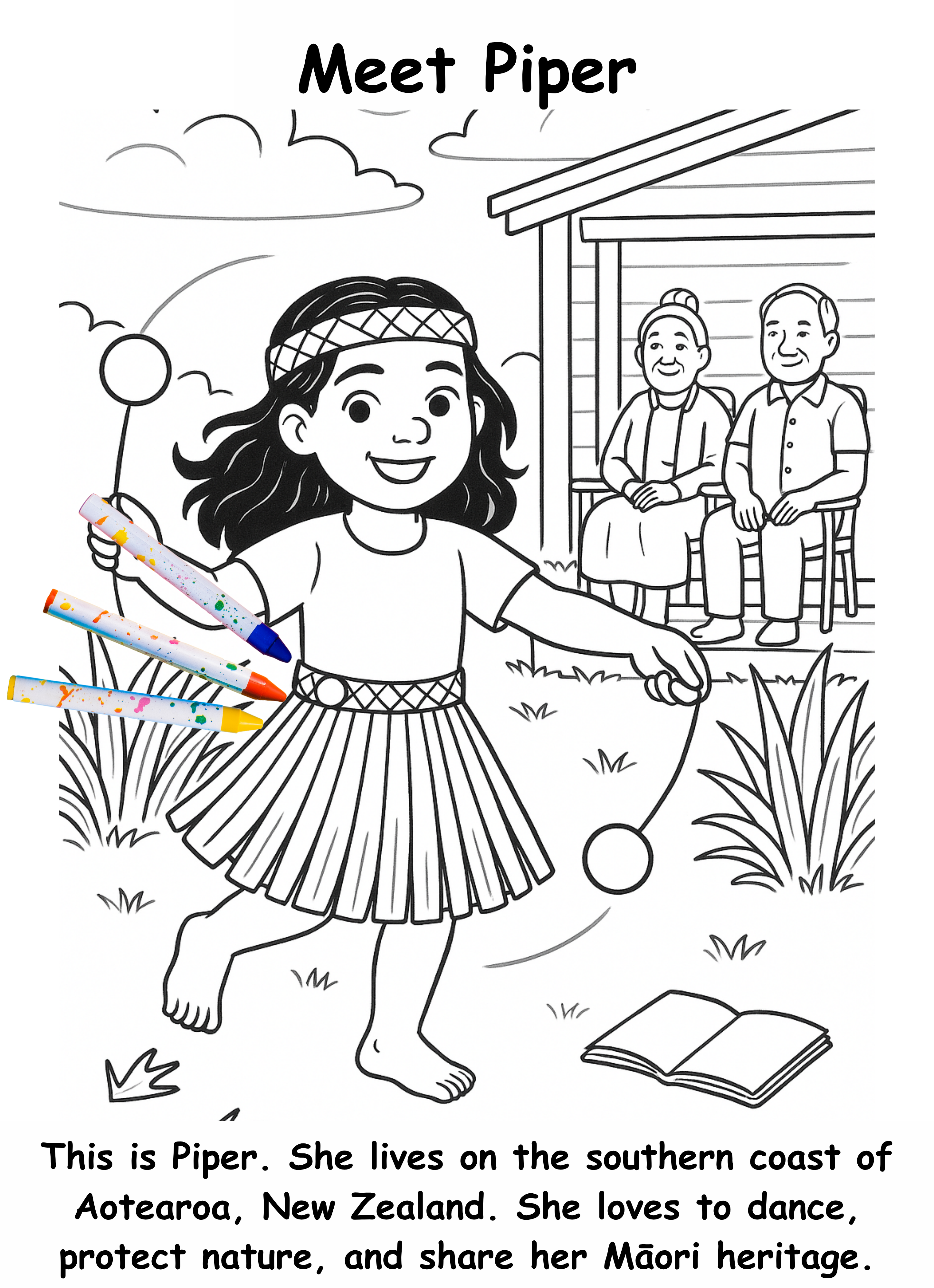 Piper and the Penguin – Kids Coloring Story Book (Printable PDF)