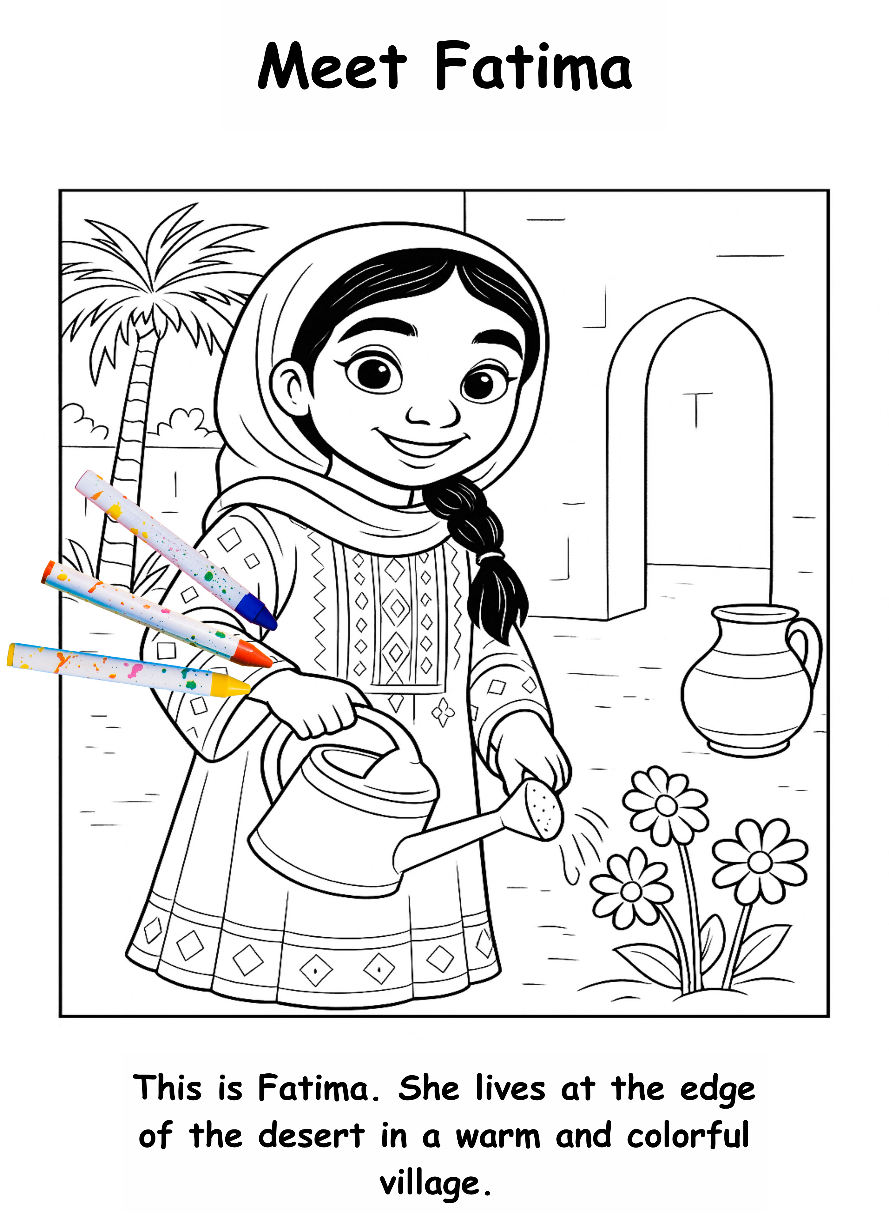 Fatima and the Fox – Kids Coloring Story Book (Printable PDF)