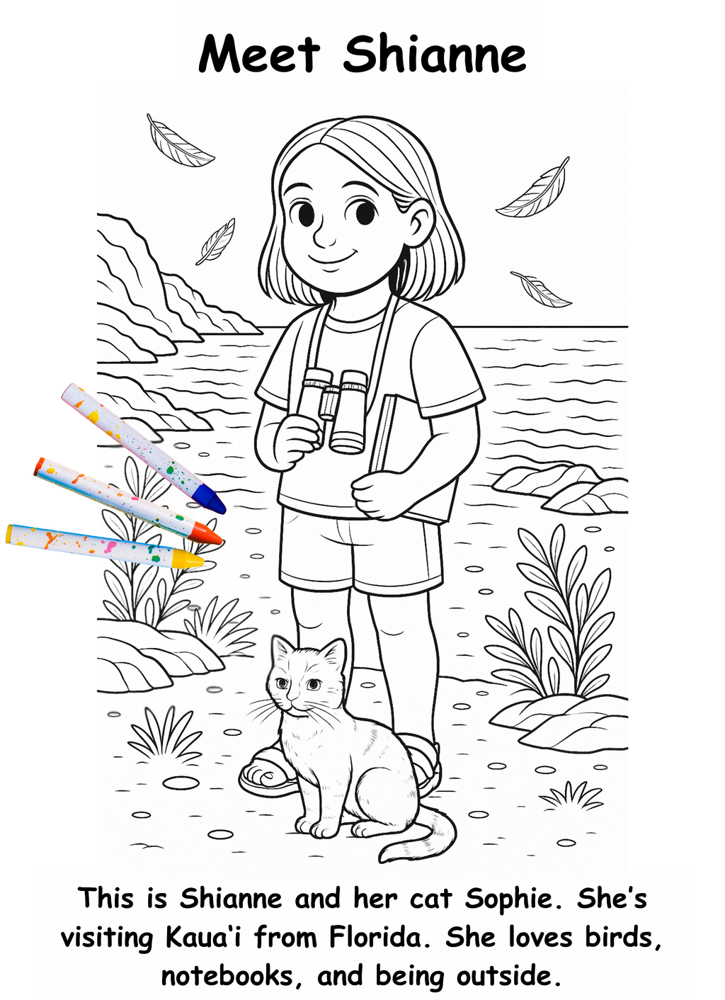 Shianne and the Shearwater – Kids Coloring Story Book (Printable PDF)