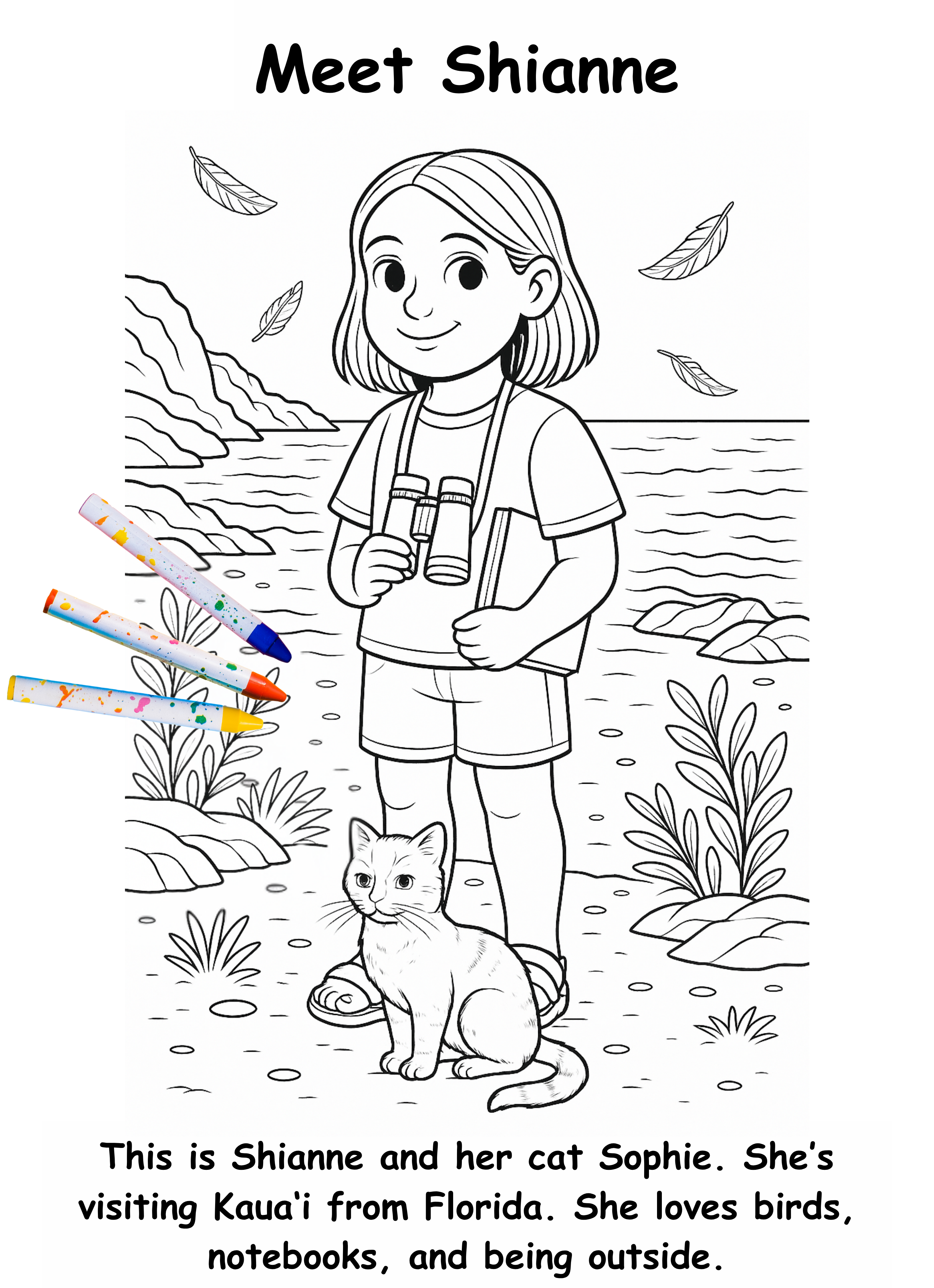 Shianne and the Shearwater – Kids Coloring Story Book (Printable PDF)