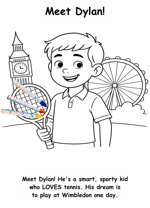 Dylan and the Dinosaur  – Kids Coloring Story Book (Printable PDF)