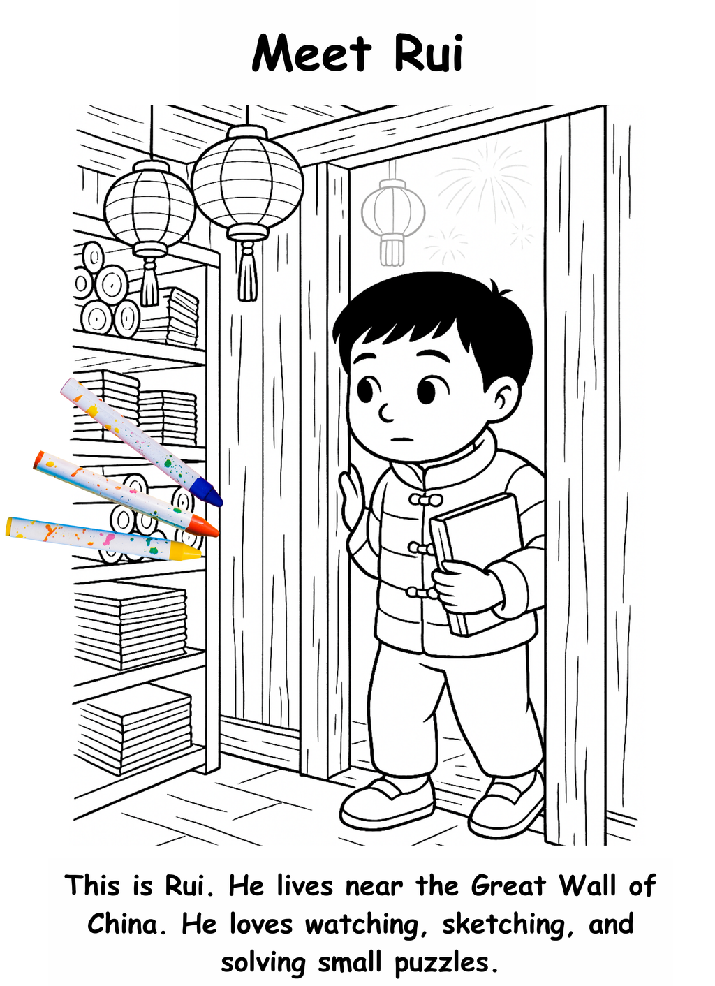 Rui and the Rat – Kids Coloring Story Book (Printable PDF)