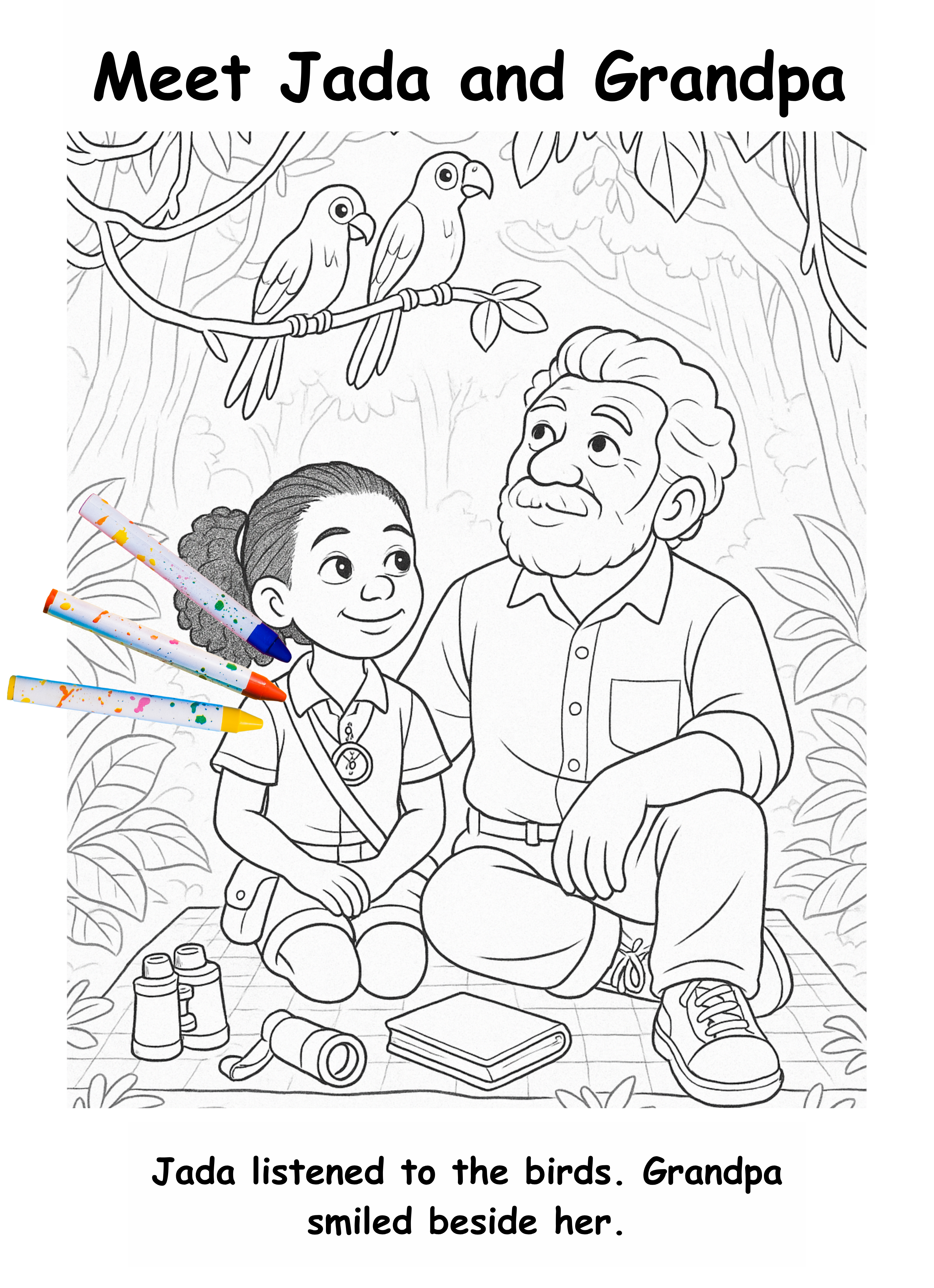Jada and the Jaguar – Kids Coloring Story Book (Printable PDF)