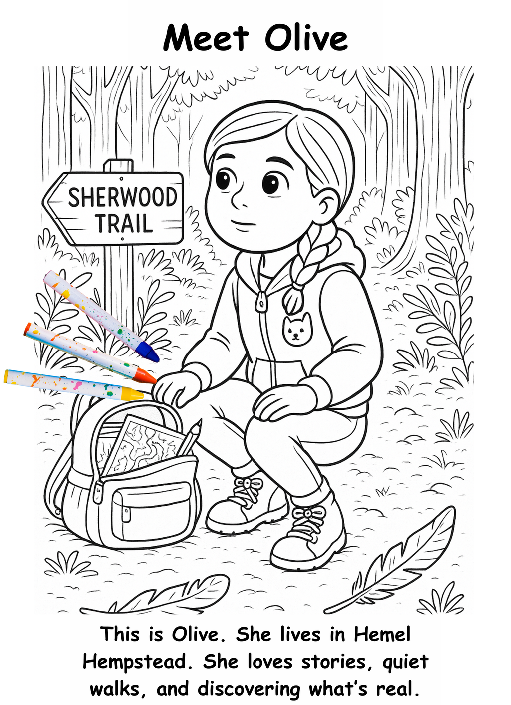 Olive and the Owl – Kids Coloring Story Book (Printable PDF)