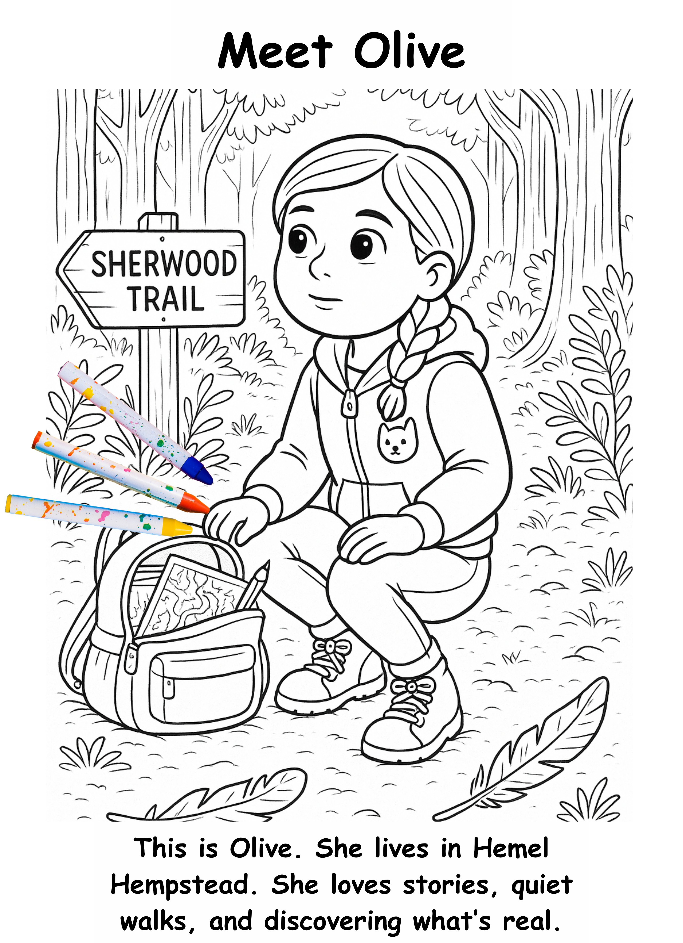 Olive and the Owl – Kids Coloring Story Book (Printable PDF)