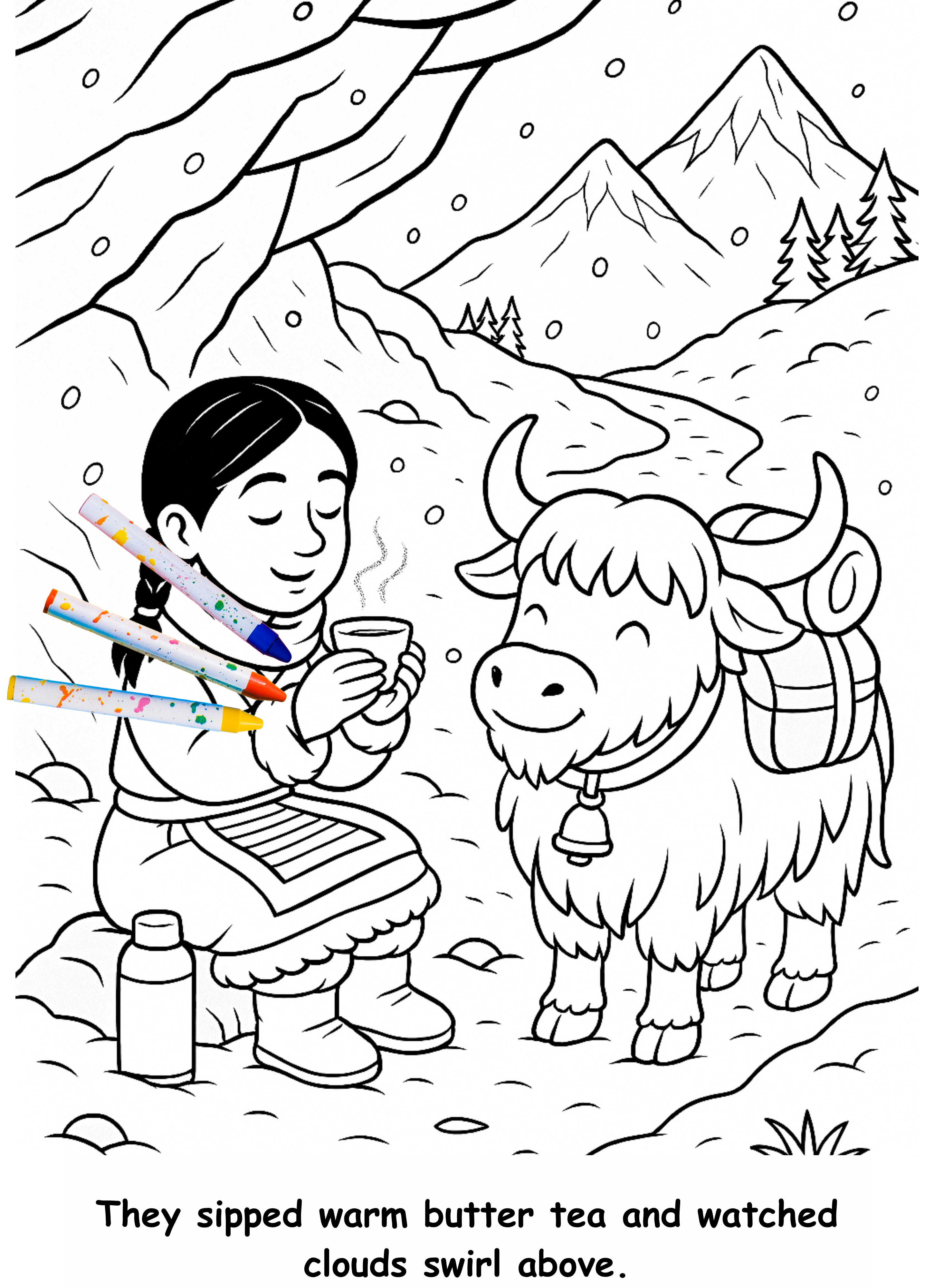 Yara and the Yak – Kids Coloring Story Book (Printable PDF)