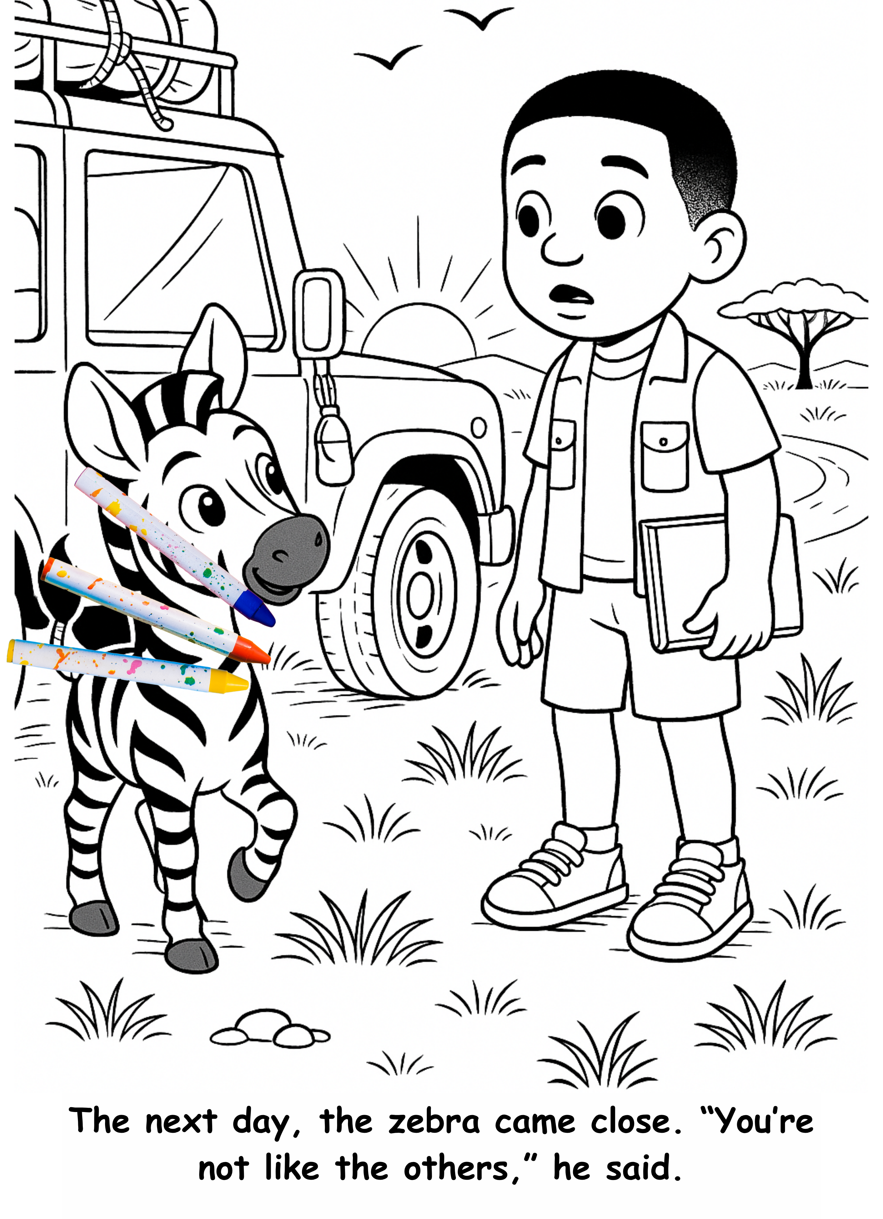 Zion and the Zebra – Kids Coloring Story Book (Printable PDF)