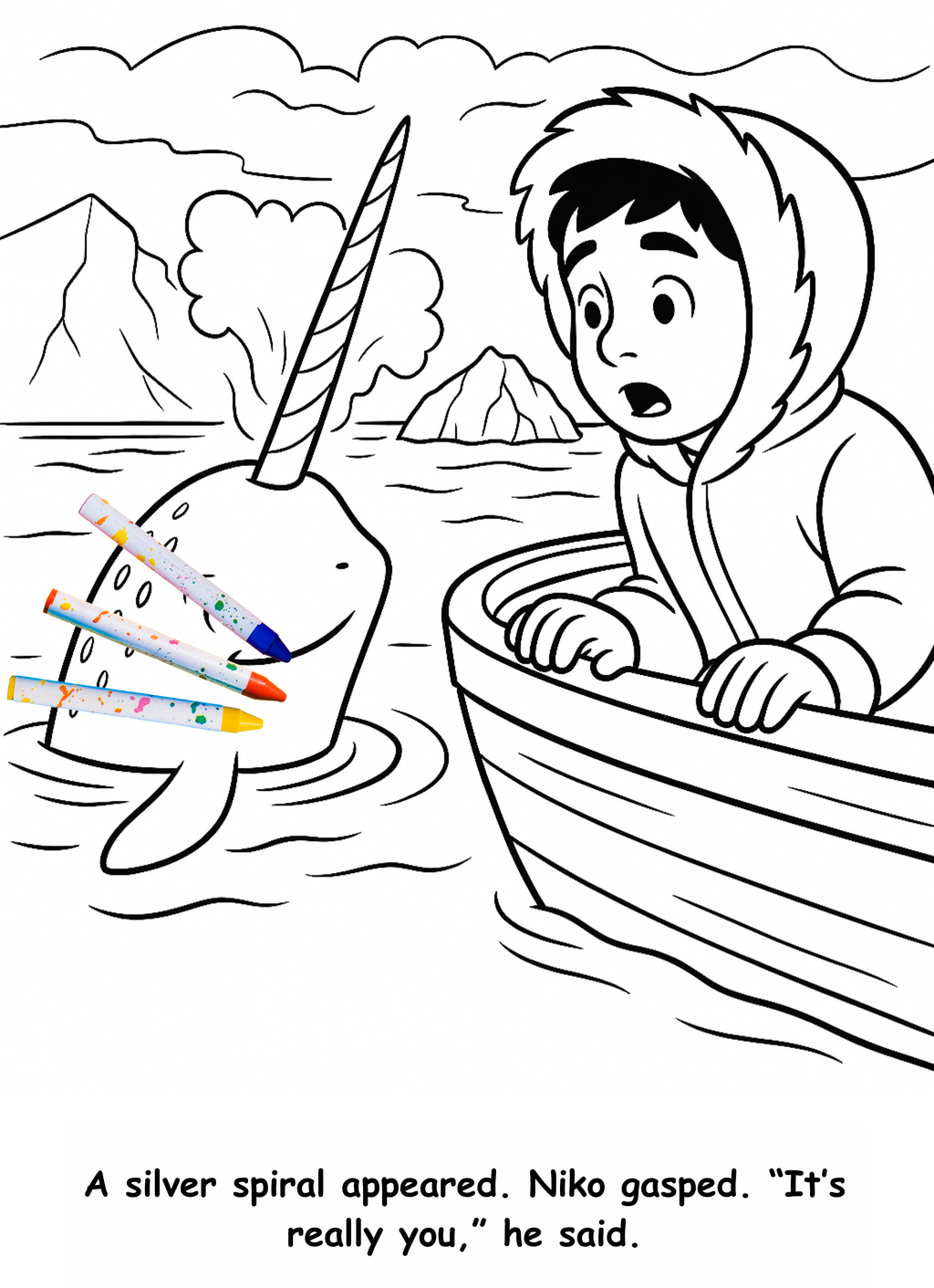 Niko and the Narwhal – Kids Coloring Story Book (Printable PDF)