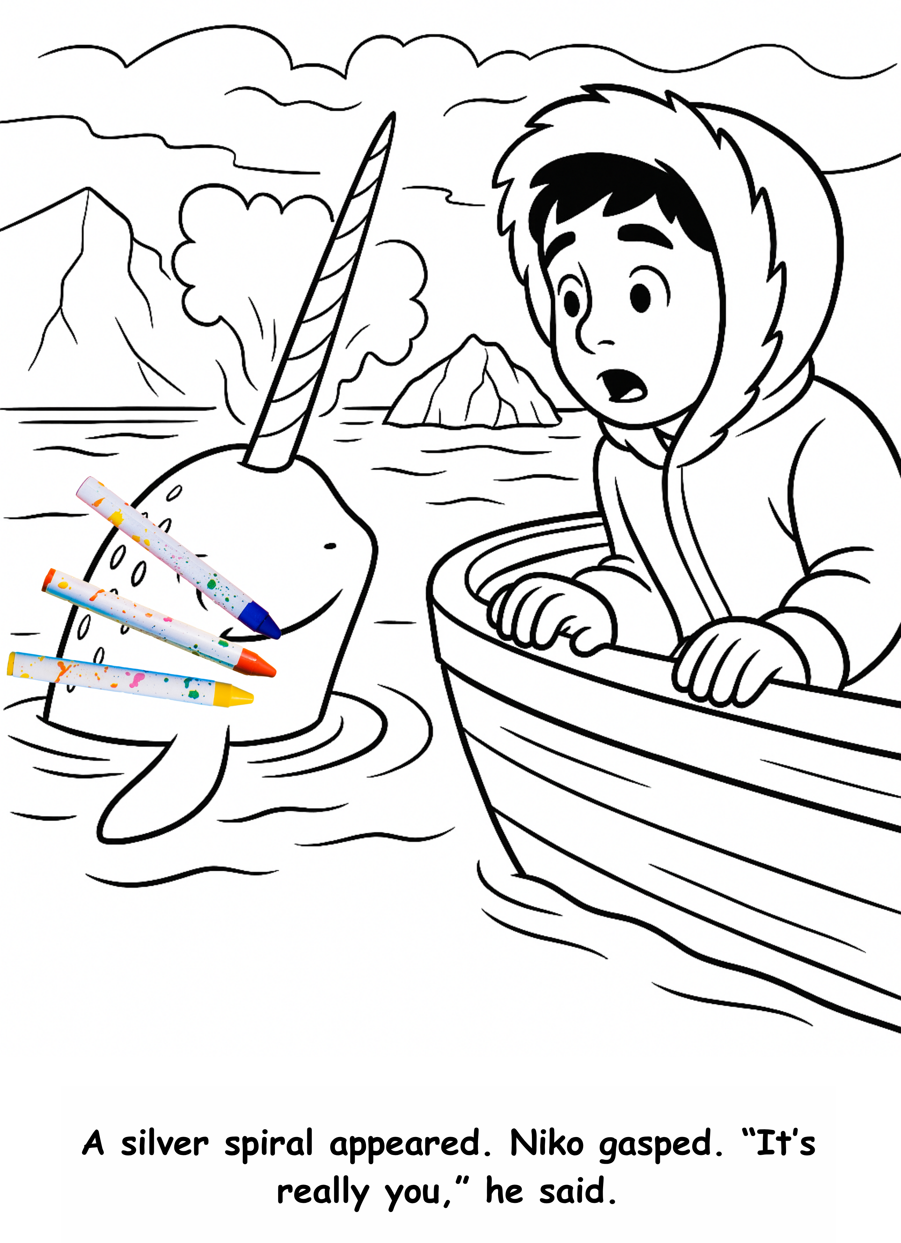 Niko and the Narwhal – Kids Coloring Story Book (Printable PDF)