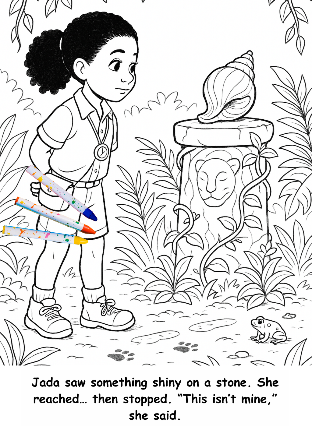 Jada and the Jaguar – Kids Coloring Story Book (Printable PDF)