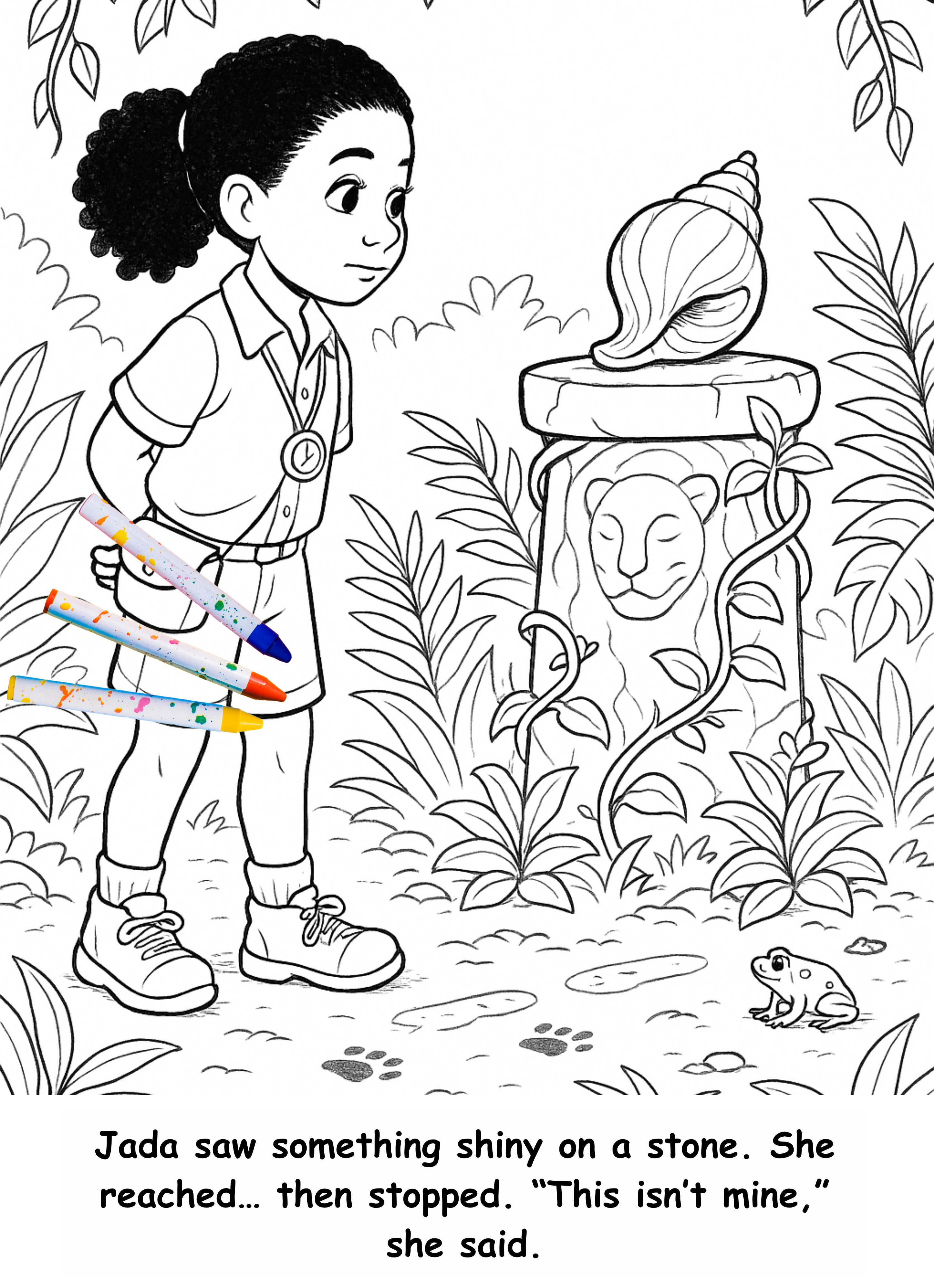 Jada and the Jaguar – Kids Coloring Story Book (Printable PDF)