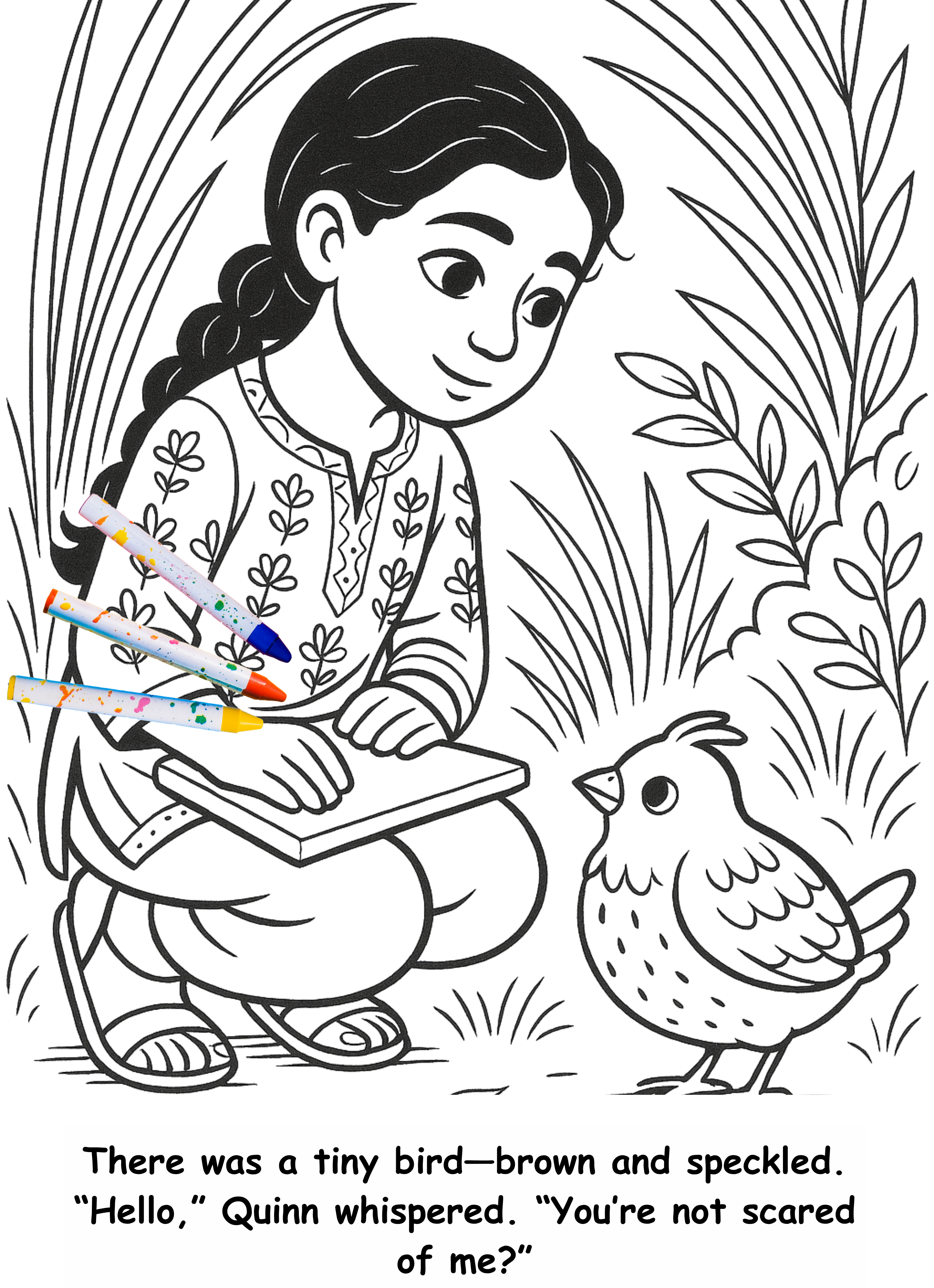 Quinn and the Quail – Kids Coloring Story Book (Printable PDF)