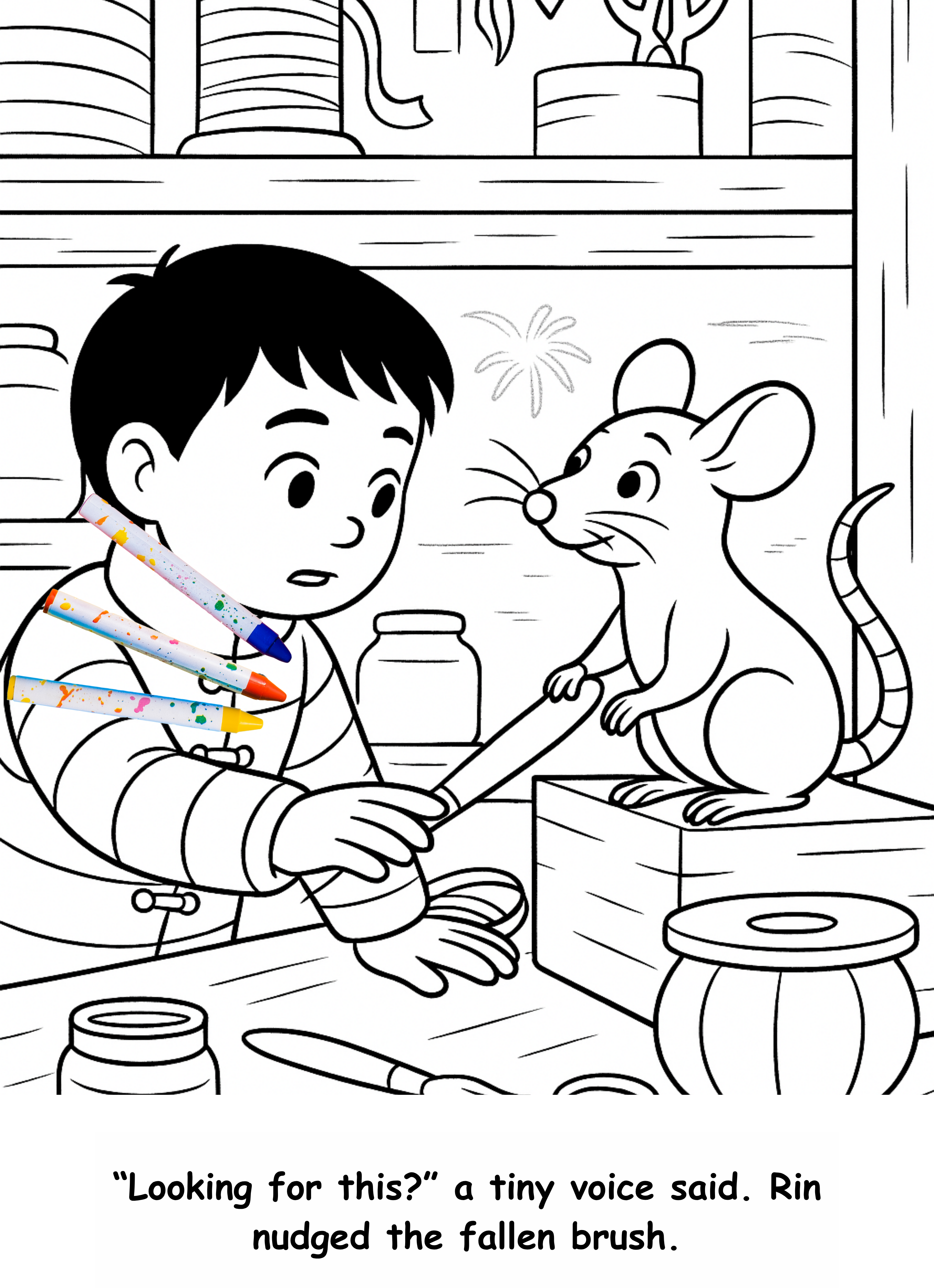 Rui and the Rat – Kids Coloring Story Book (Printable PDF)