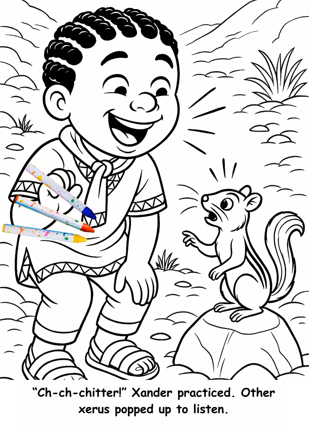Xander and the Xerus – Kids Coloring Story Book (Printable PDF)
