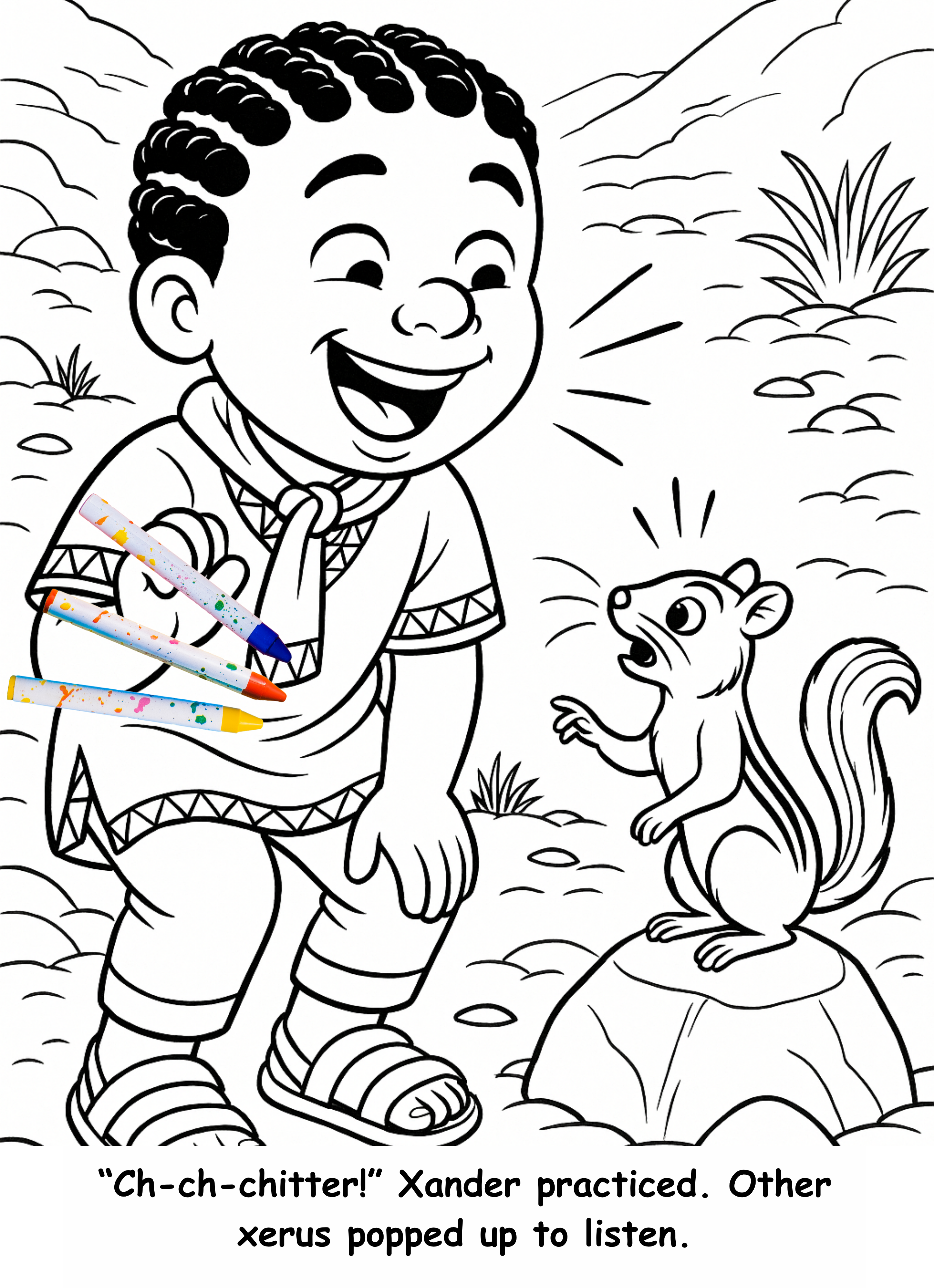 Xander and the Xerus – Kids Coloring Story Book (Printable PDF)