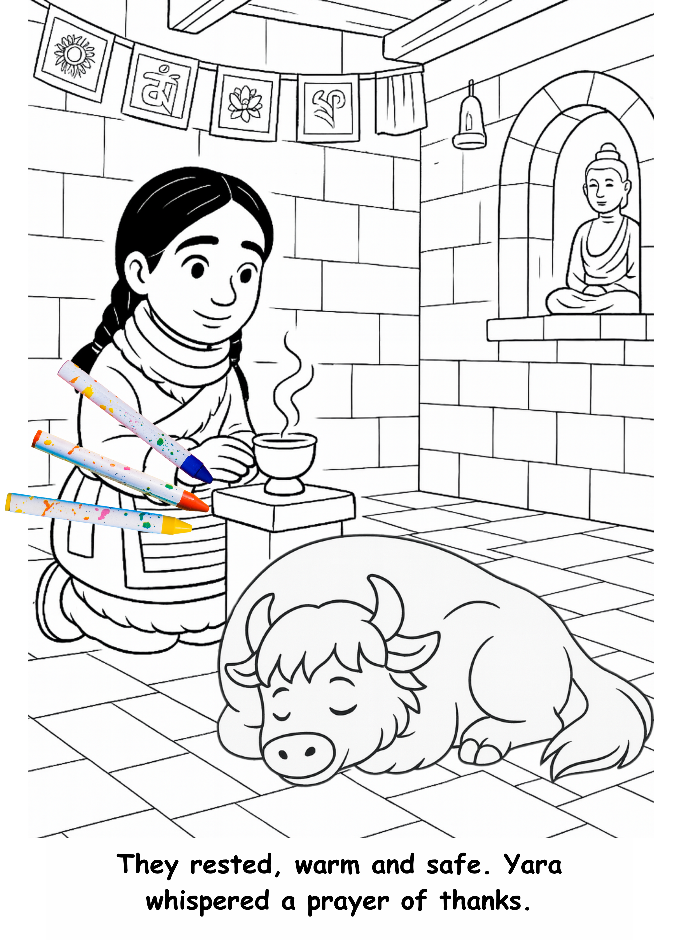 Yara and the Yak – Kids Coloring Story Book (Printable PDF)