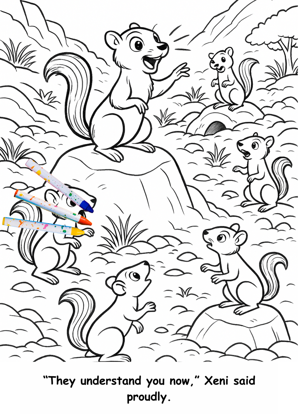 Xander and the Xerus – Kids Coloring Story Book (Printable PDF)