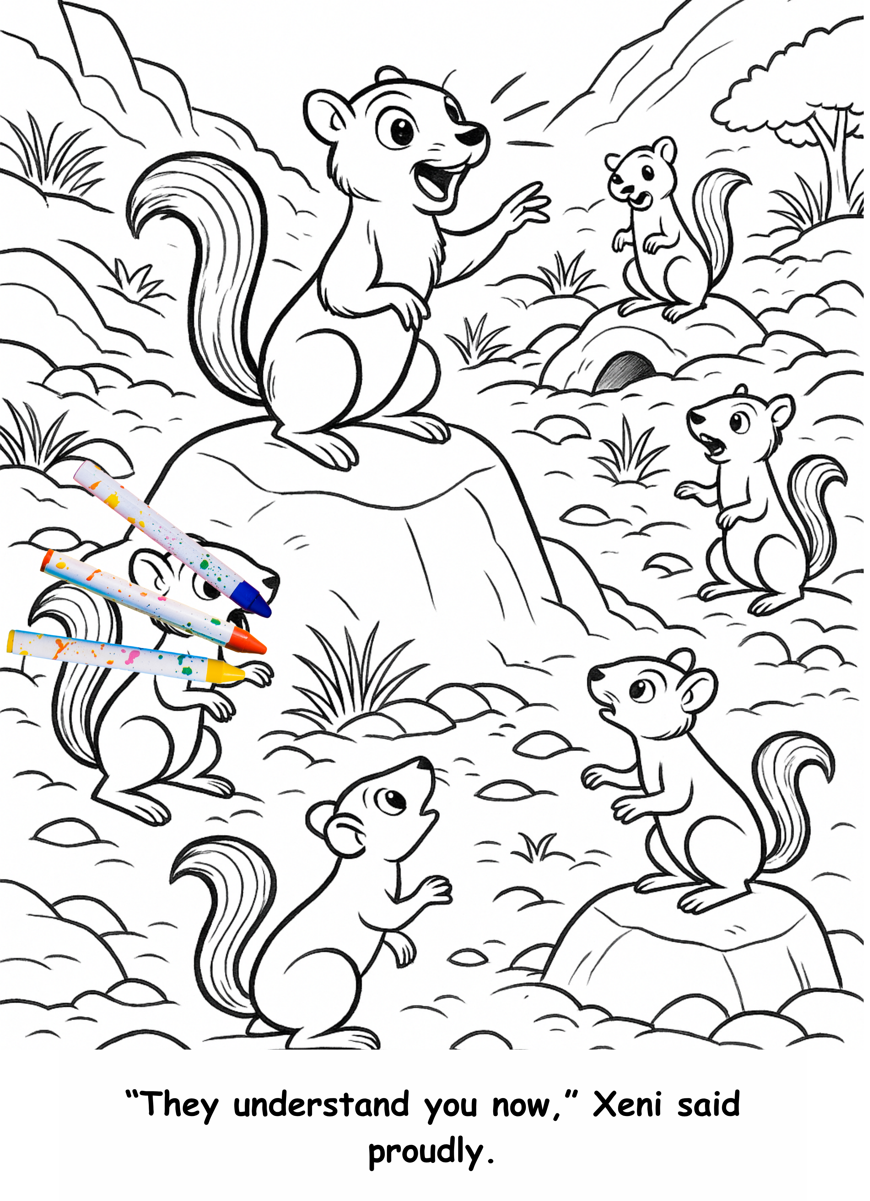 Xander and the Xerus – Kids Coloring Story Book (Printable PDF)