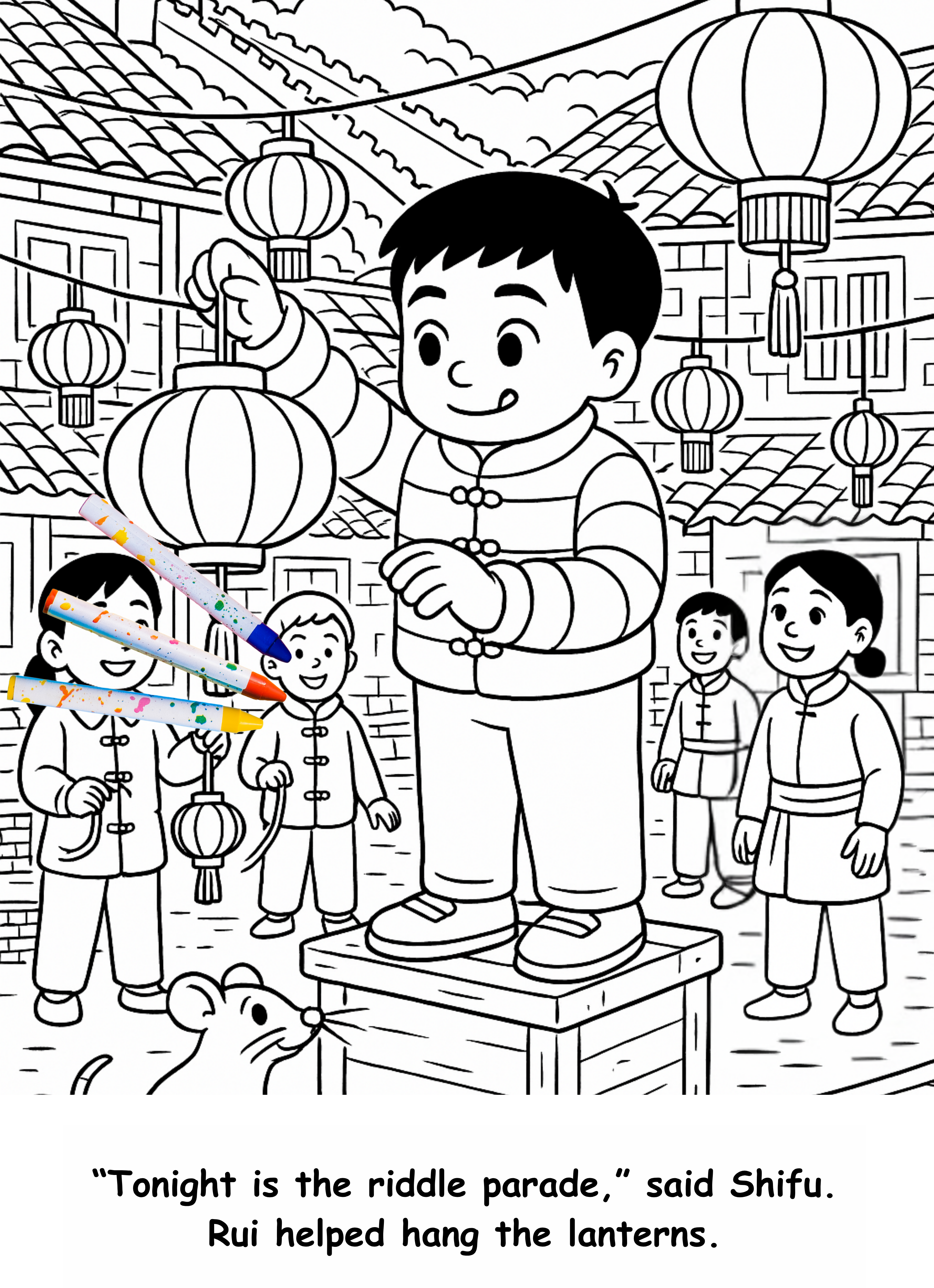 Rui and the Rat – Kids Coloring Story Book (Printable PDF)