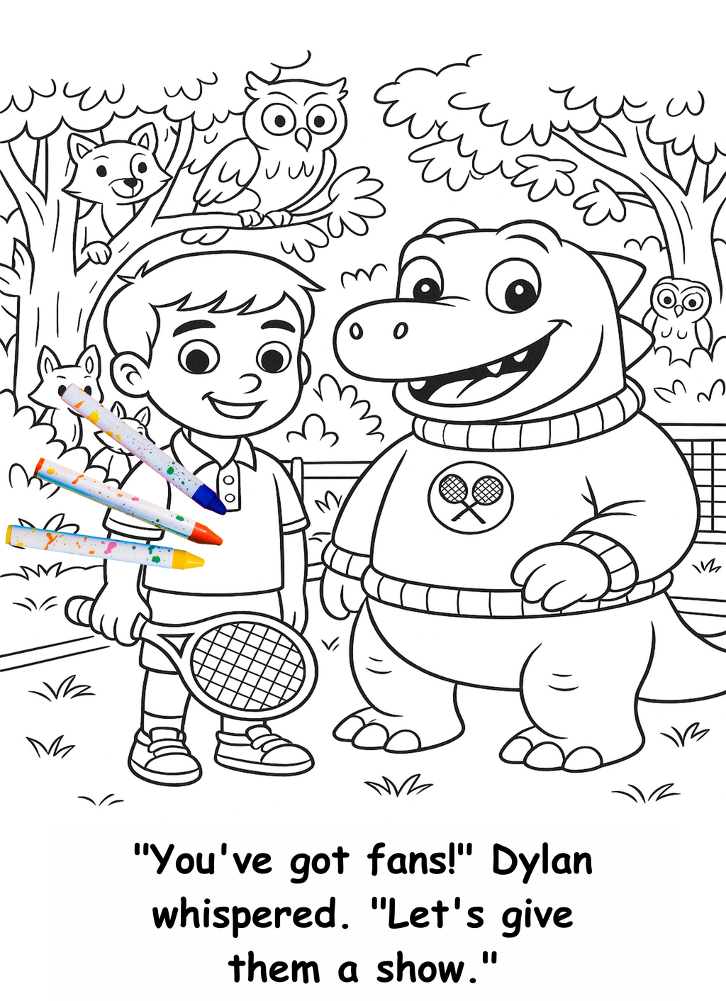 Dylan and the Dinosaur  – Kids Coloring Story Book (Printable PDF)