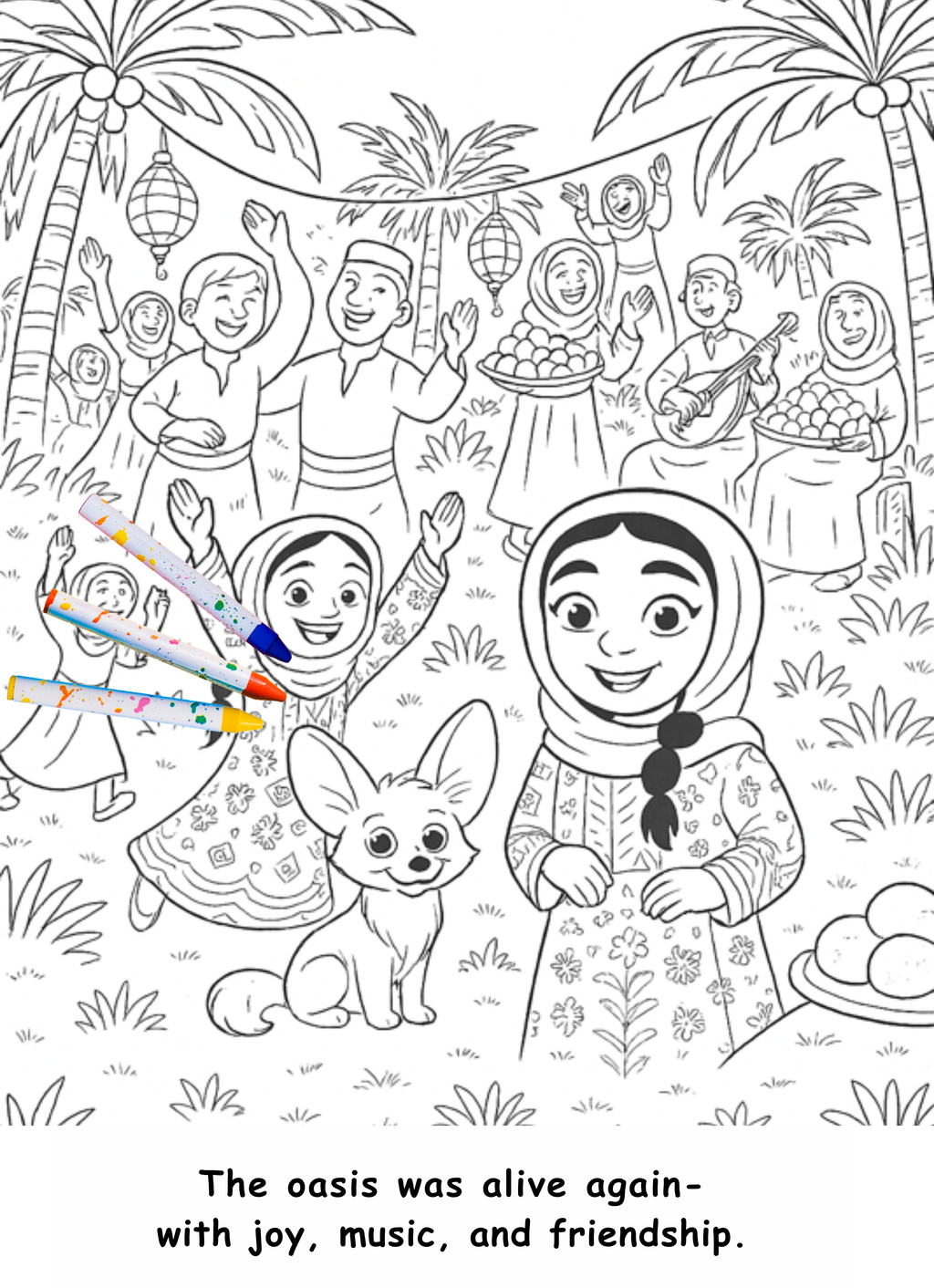 Fatima and the Fox – Kids Coloring Story Book (Printable PDF)