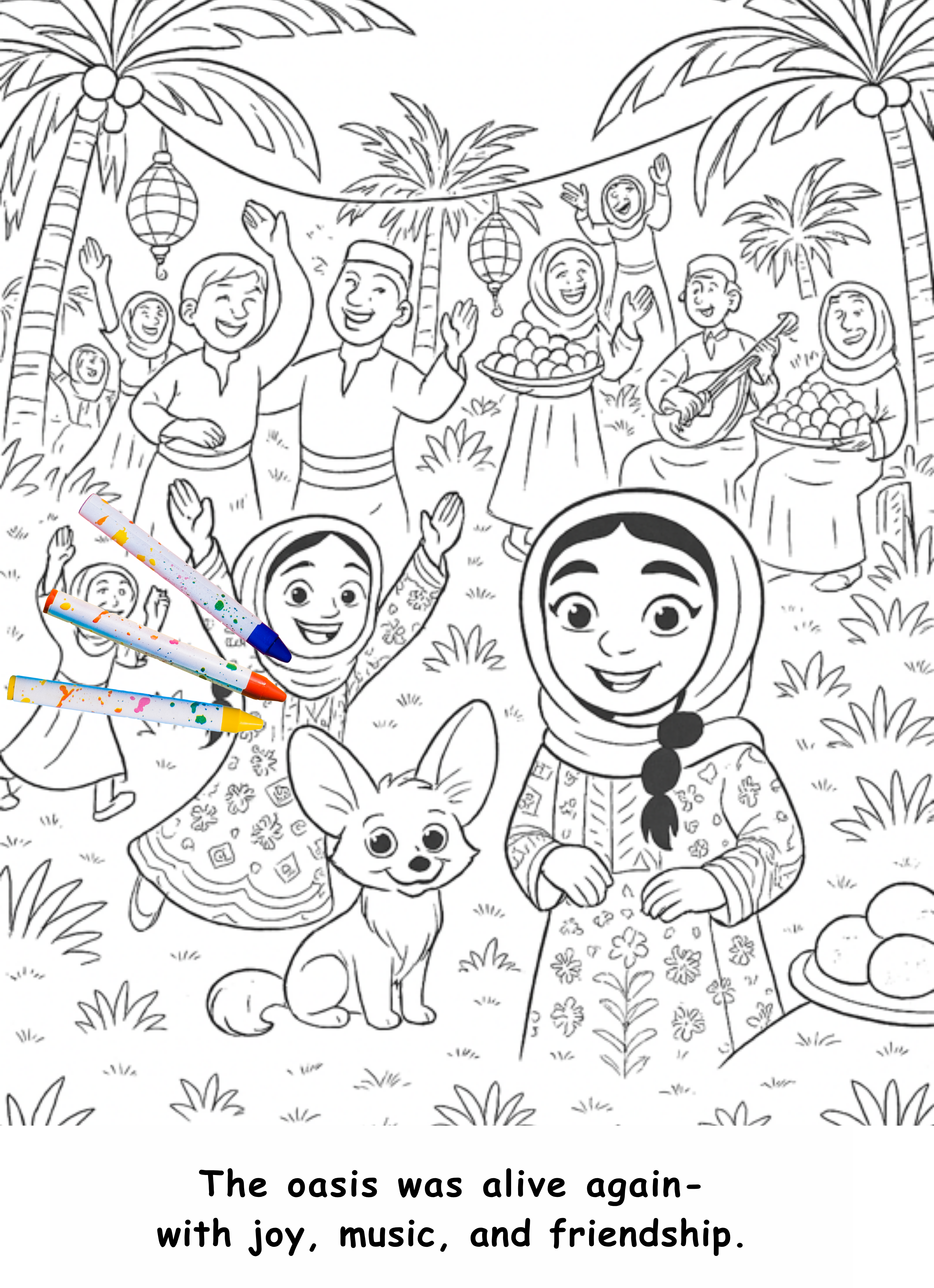 Fatima and the Fox – Kids Coloring Story Book (Printable PDF)