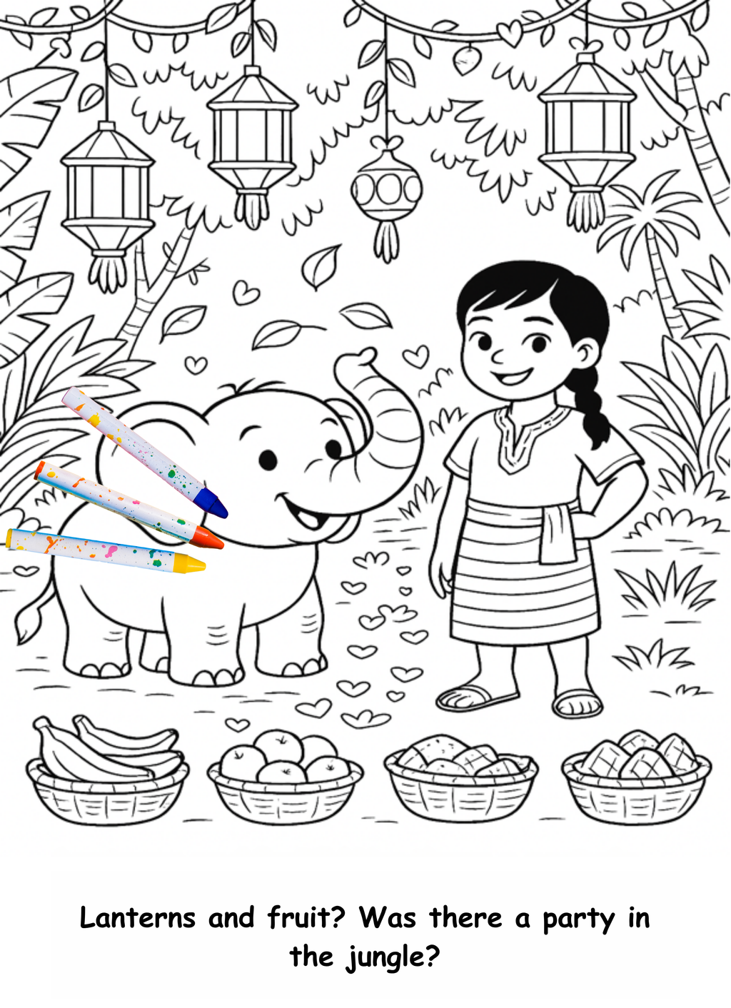 Emilia and the Elephant – Kids Coloring Story Book (Printable PDF)