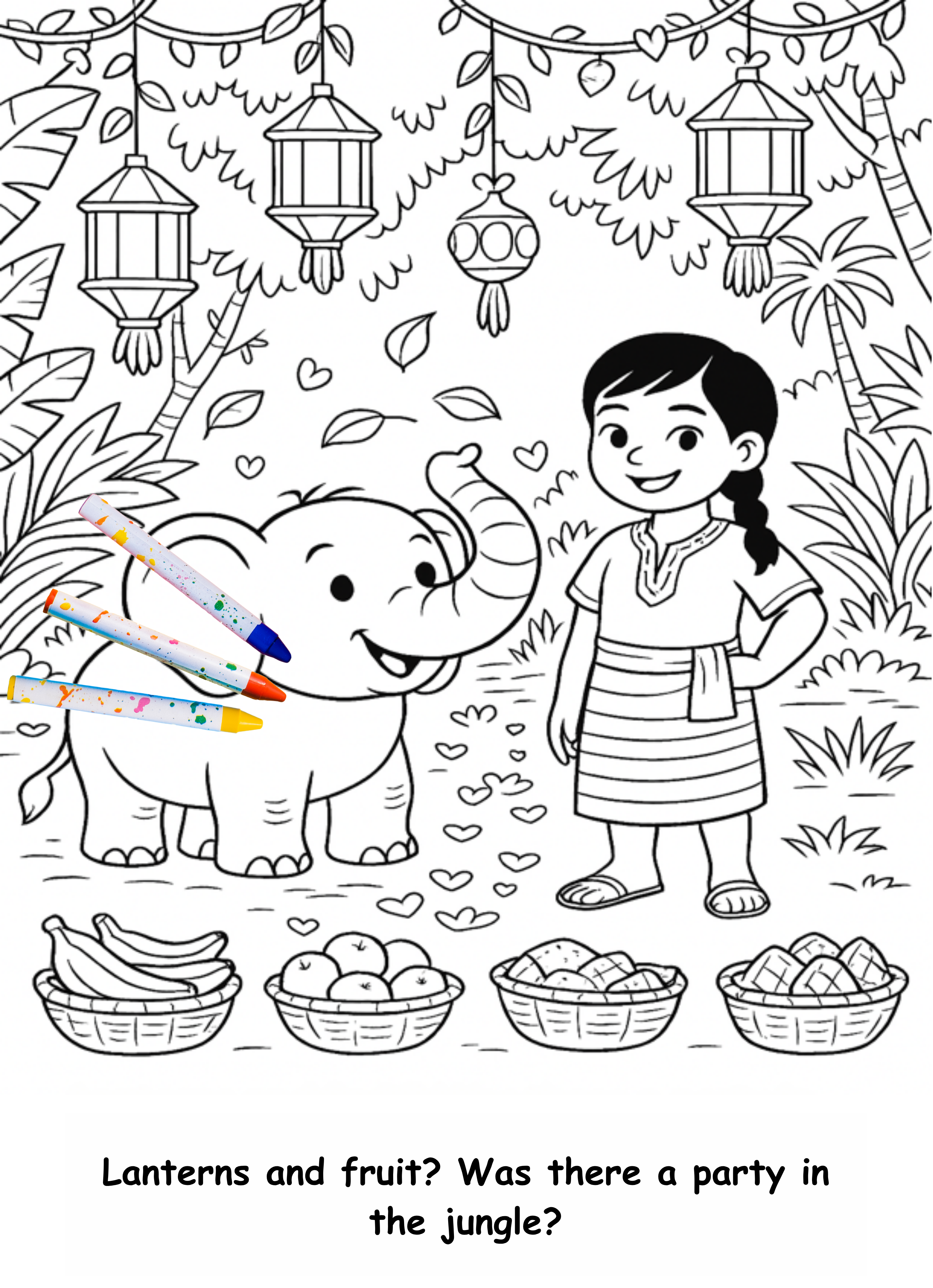 Emilia and the Elephant – Kids Coloring Story Book (Printable PDF)