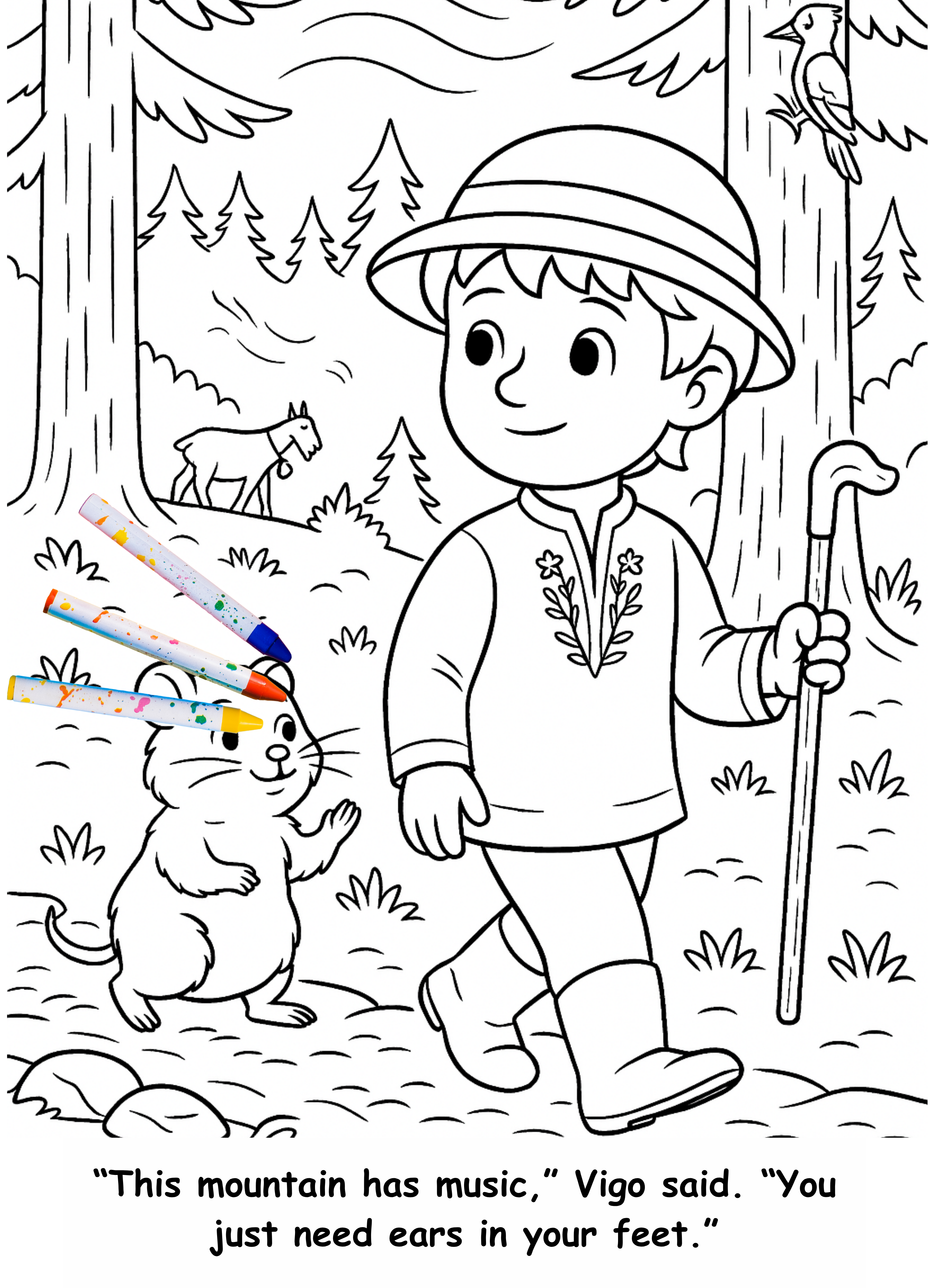 Viktor and the Vole – Kids Coloring Story Book (Printable PDF)