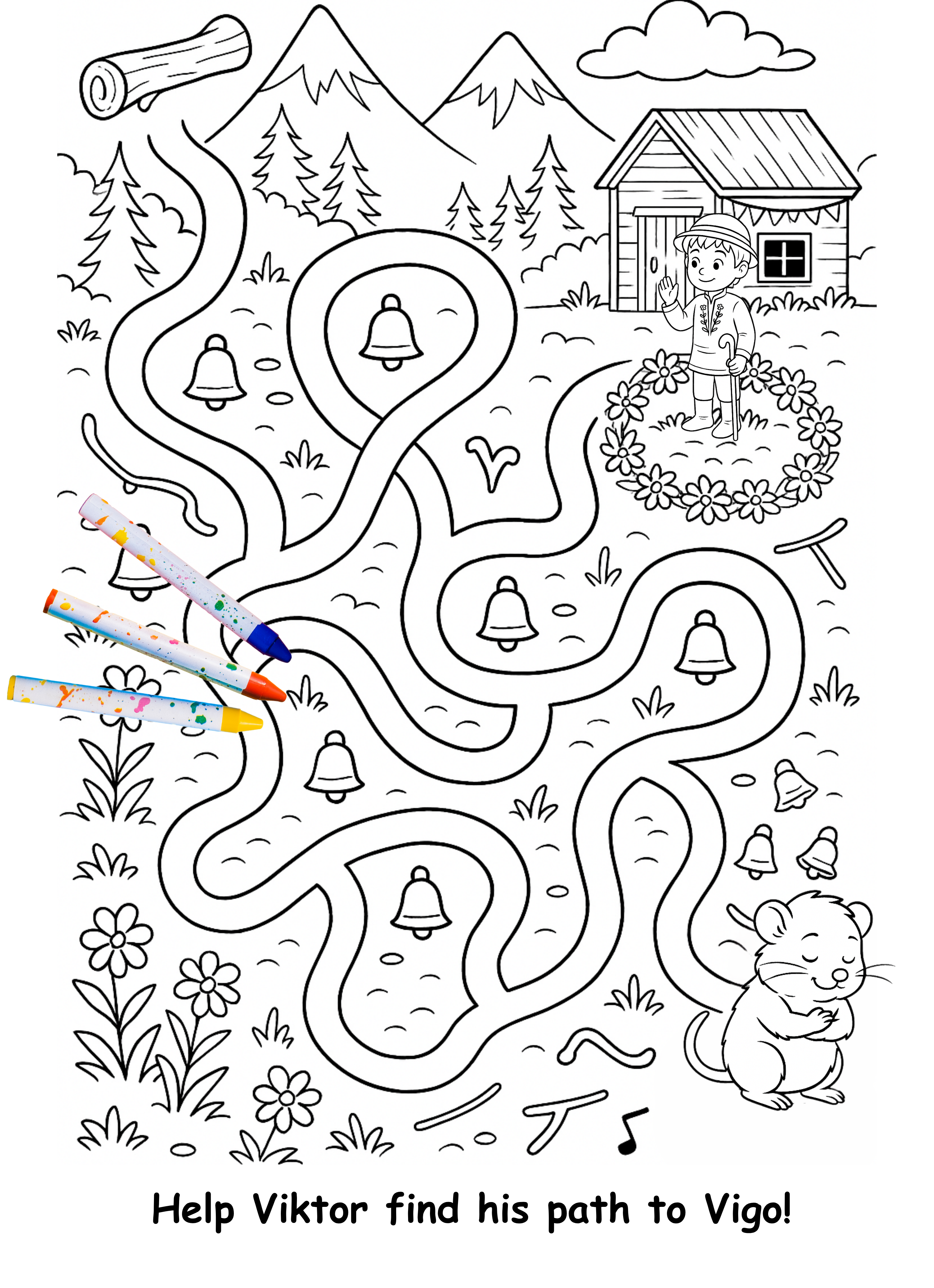 Viktor and the Vole – Kids Coloring Story Book (Printable PDF)