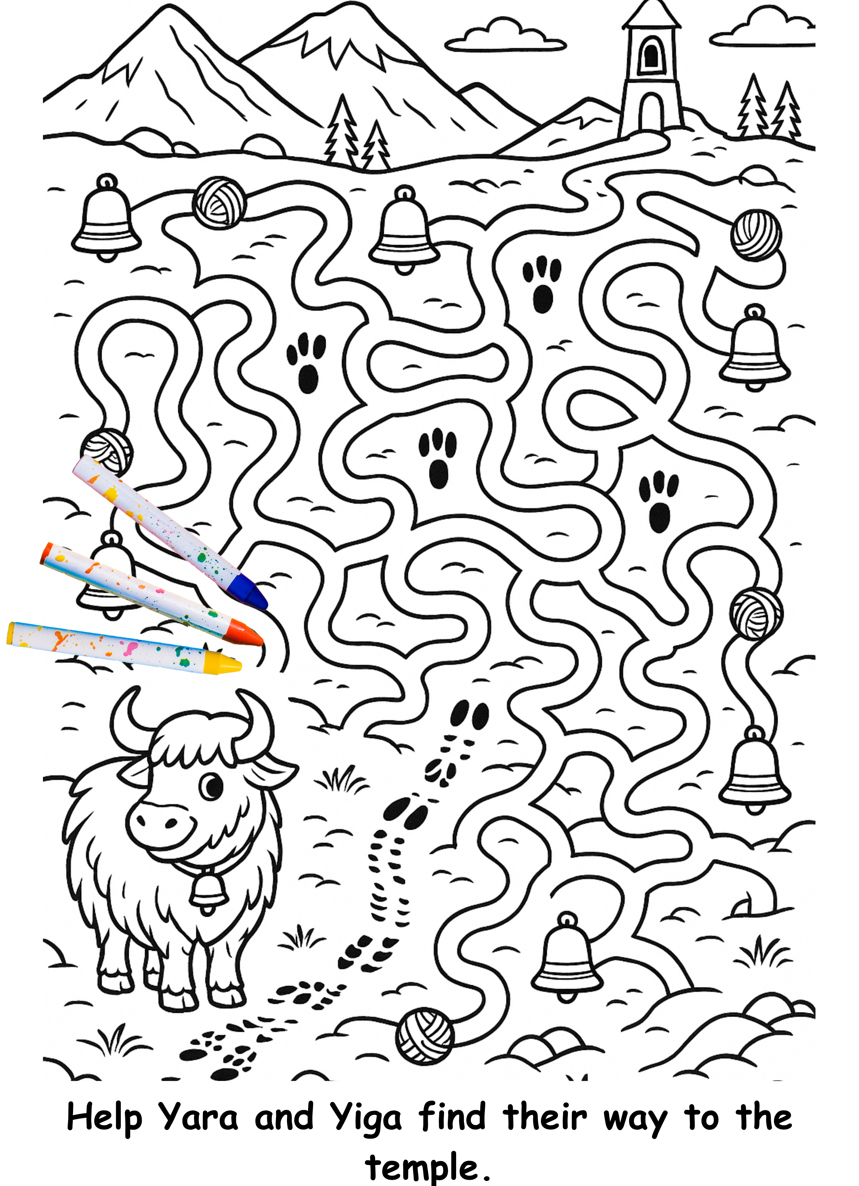 Yara and the Yak – Kids Coloring Story Book (Printable PDF)