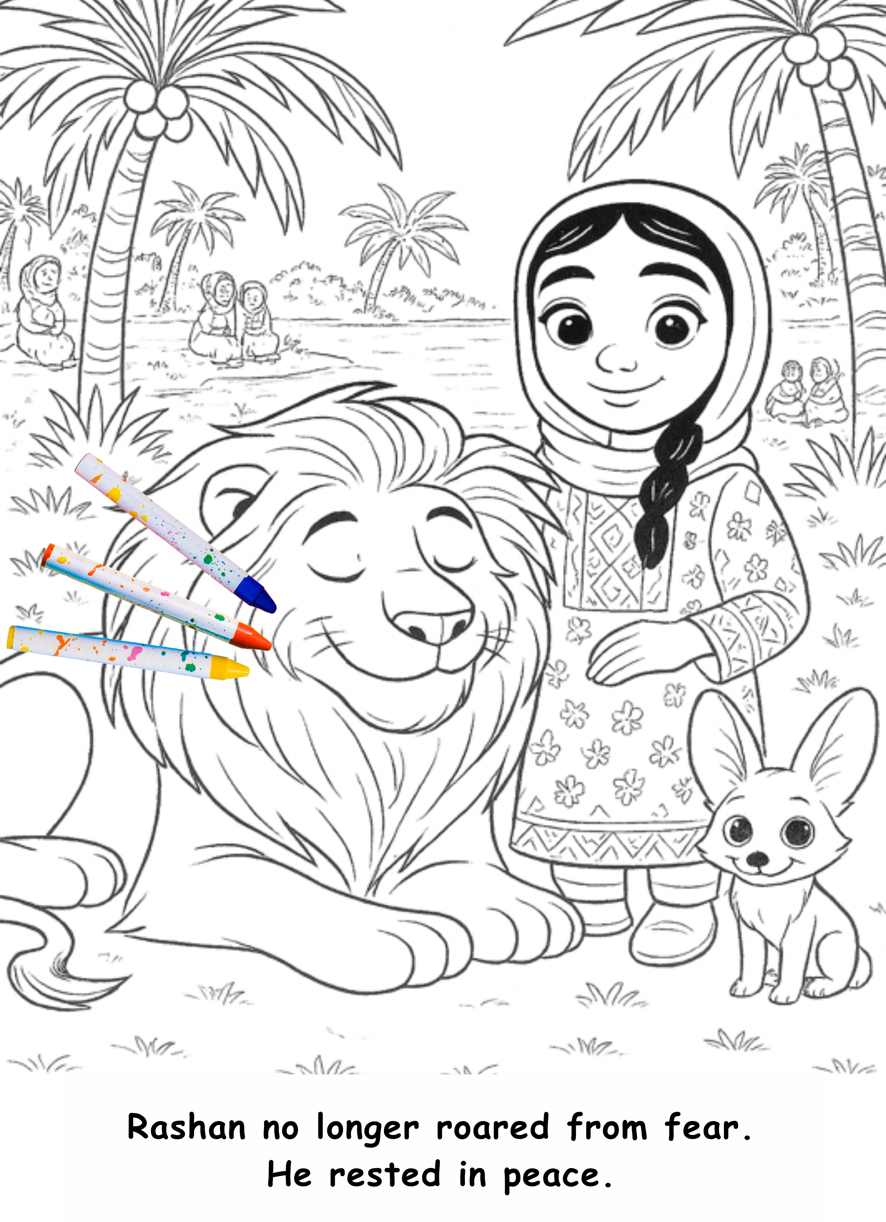 Fatima and the Fox – Kids Coloring Story Book (Printable PDF)