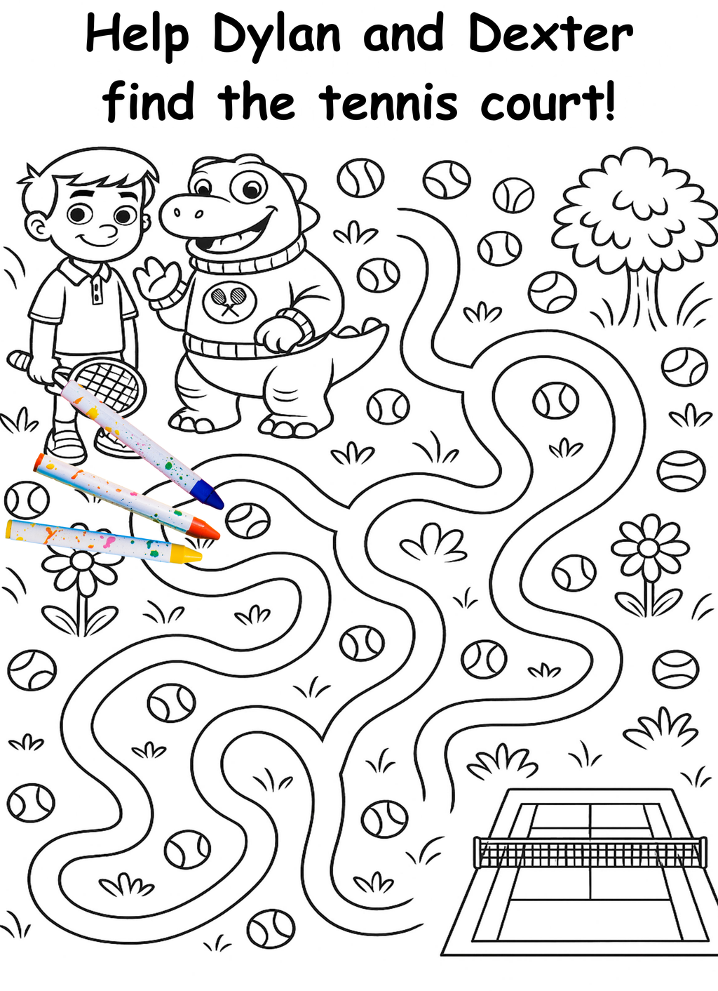 Dylan and the Dinosaur  – Kids Coloring Story Book (Printable PDF)