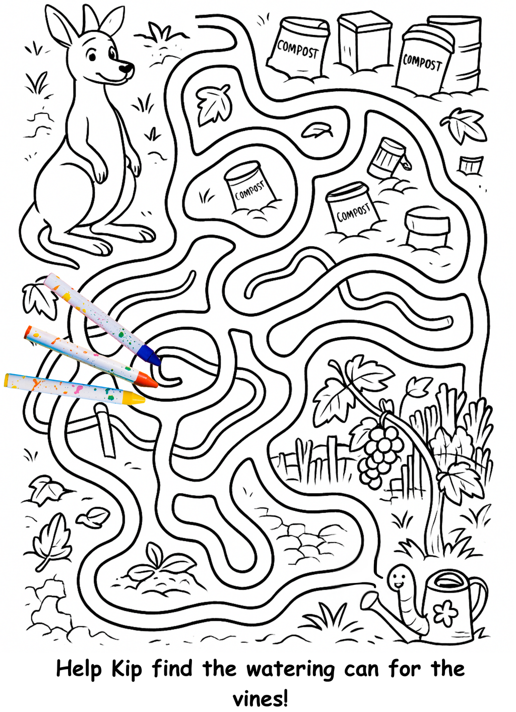 Kelsie and the Kangaroo – Kids Coloring Story Book (Printable PDF)