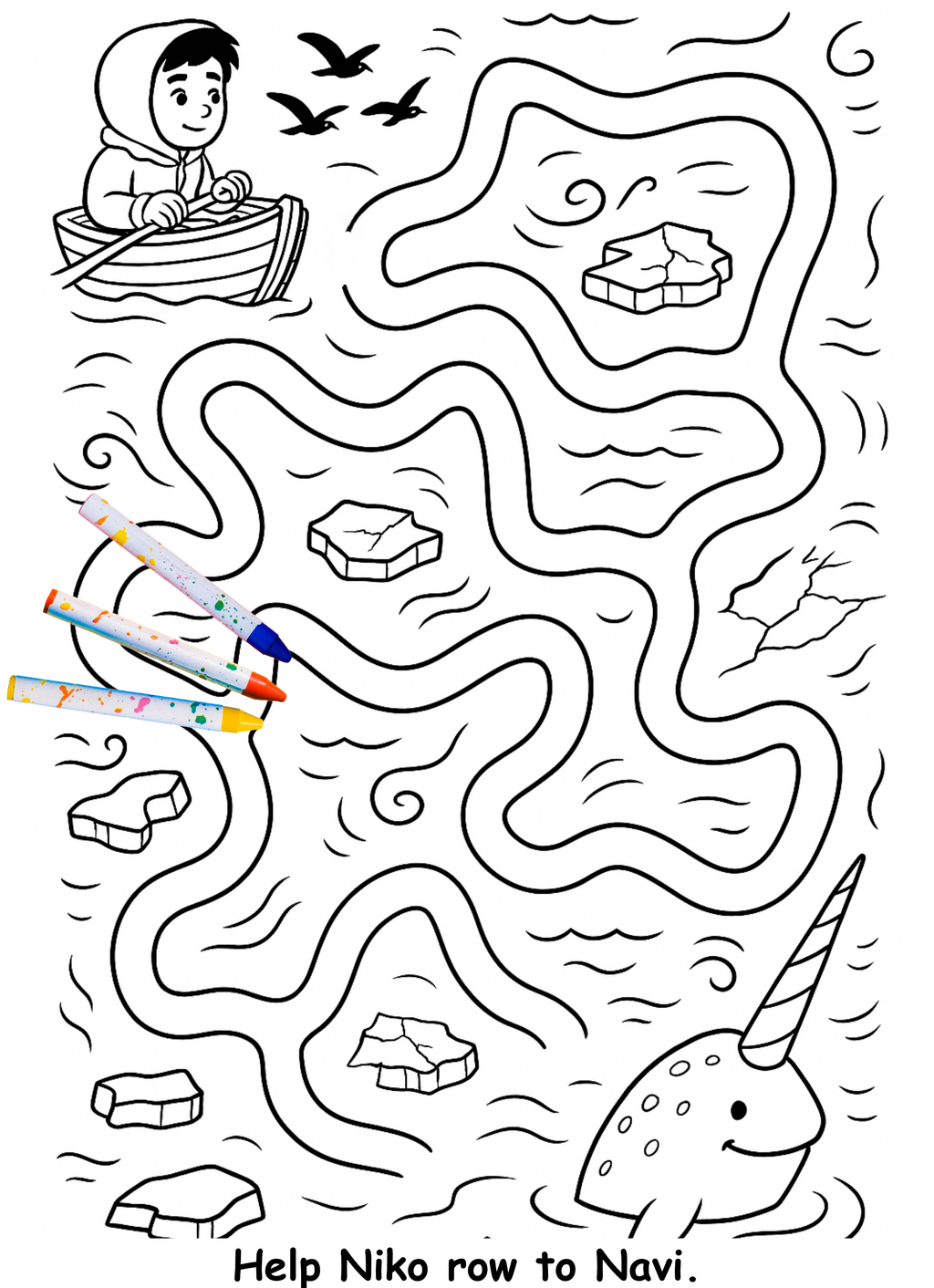 Niko and the Narwhal – Kids Coloring Story Book (Printable PDF)