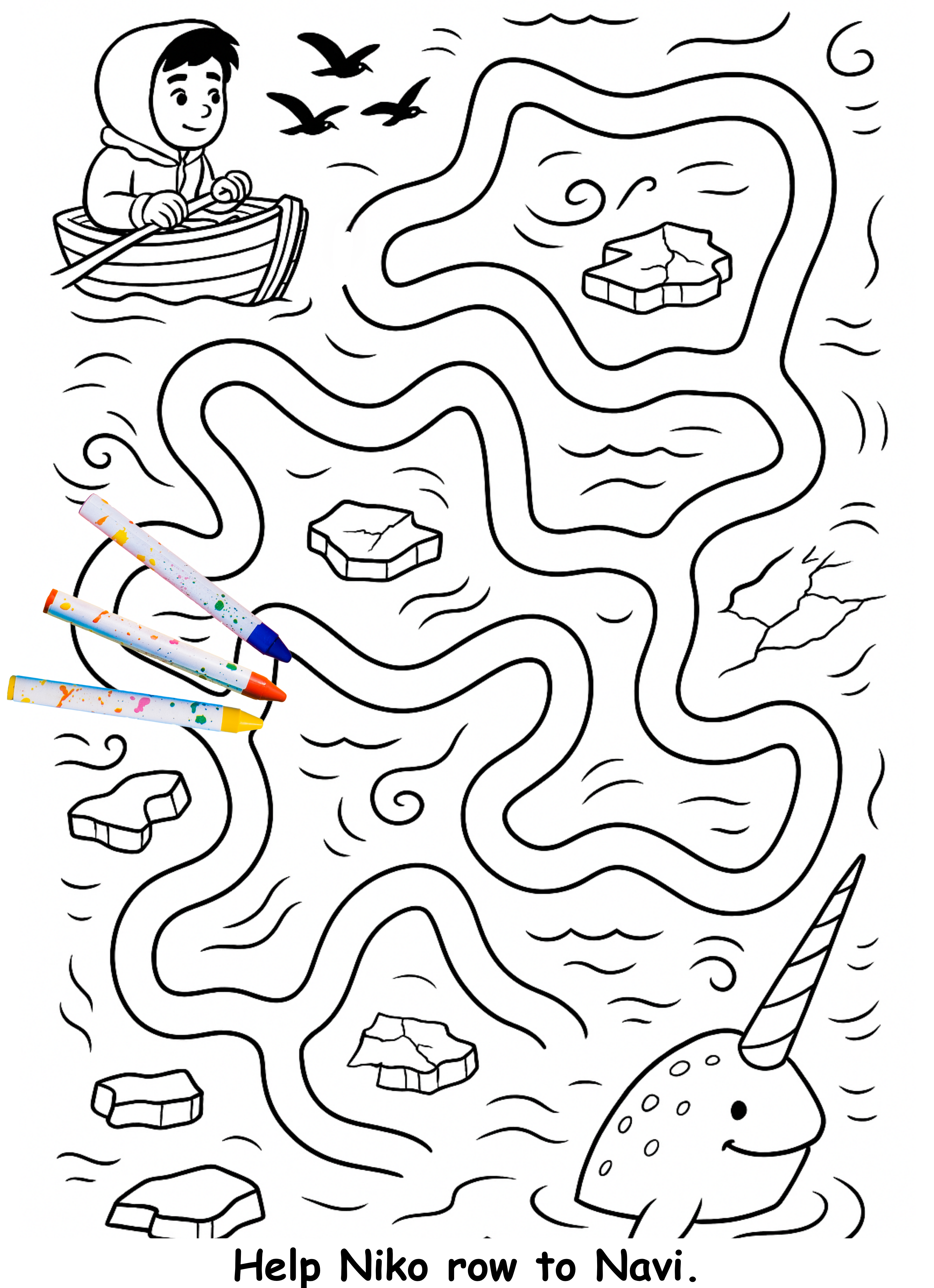 Niko and the Narwhal – Kids Coloring Story Book (Printable PDF)