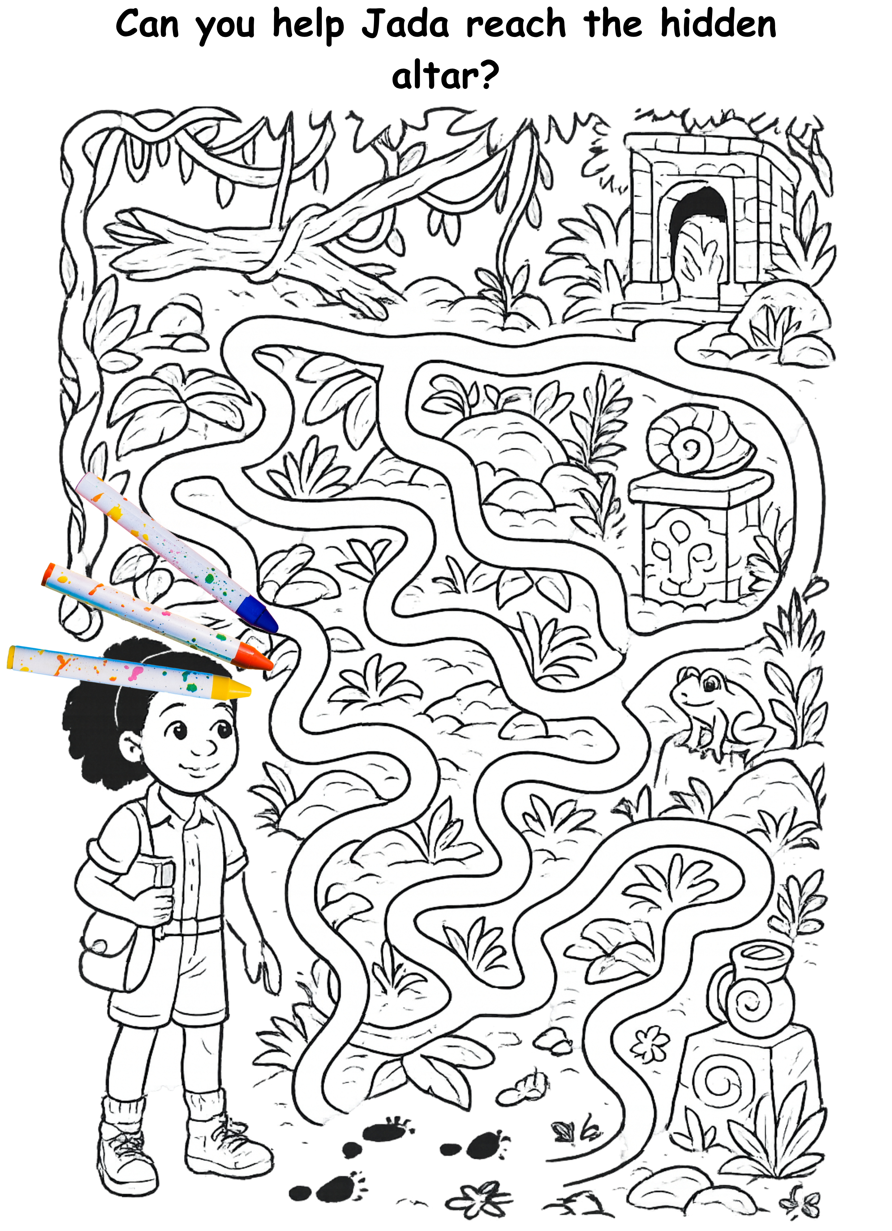 Jada and the Jaguar – Kids Coloring Story Book (Printable PDF)