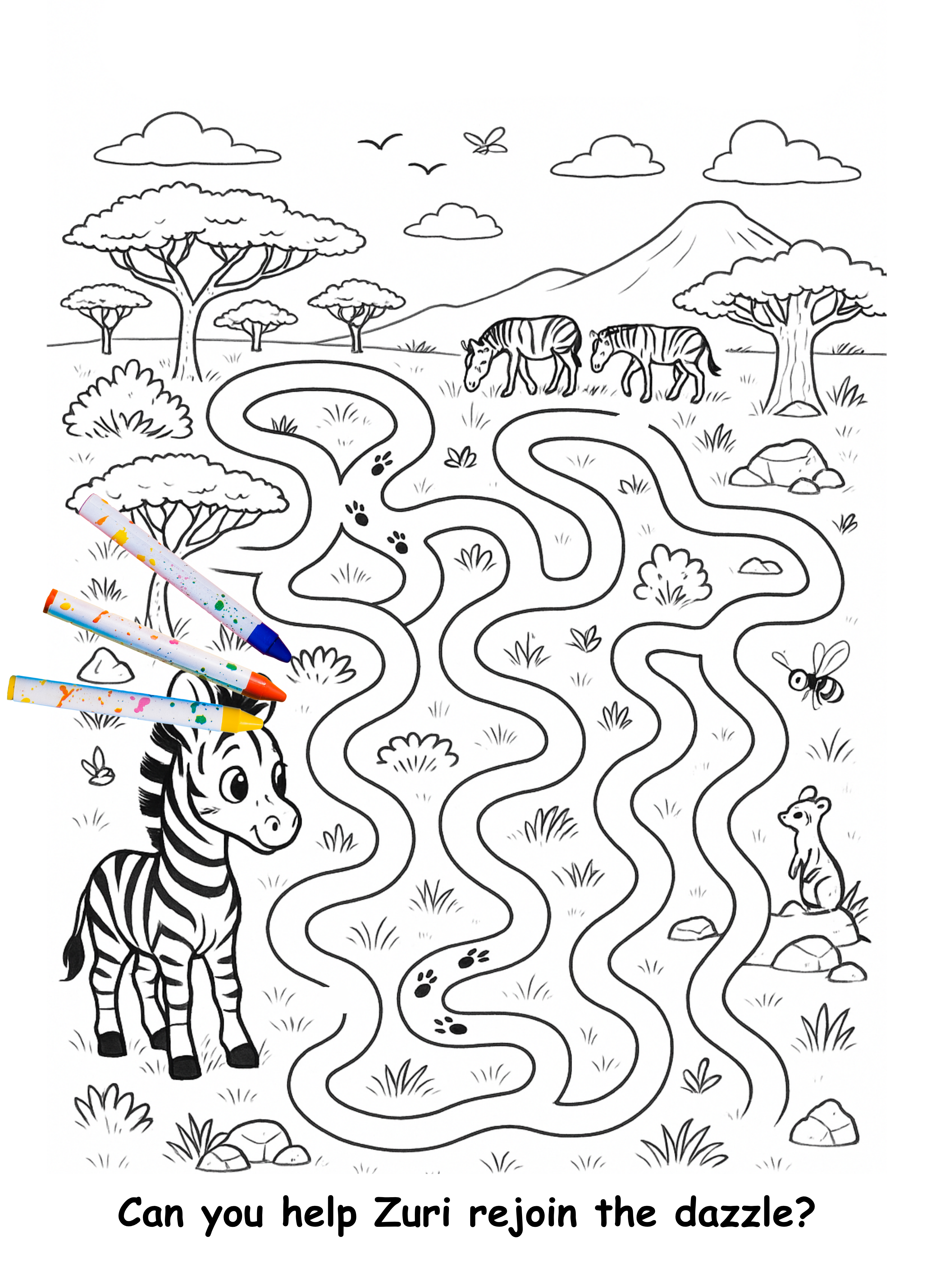 Zion and the Zebra – Kids Coloring Story Book (Printable PDF)