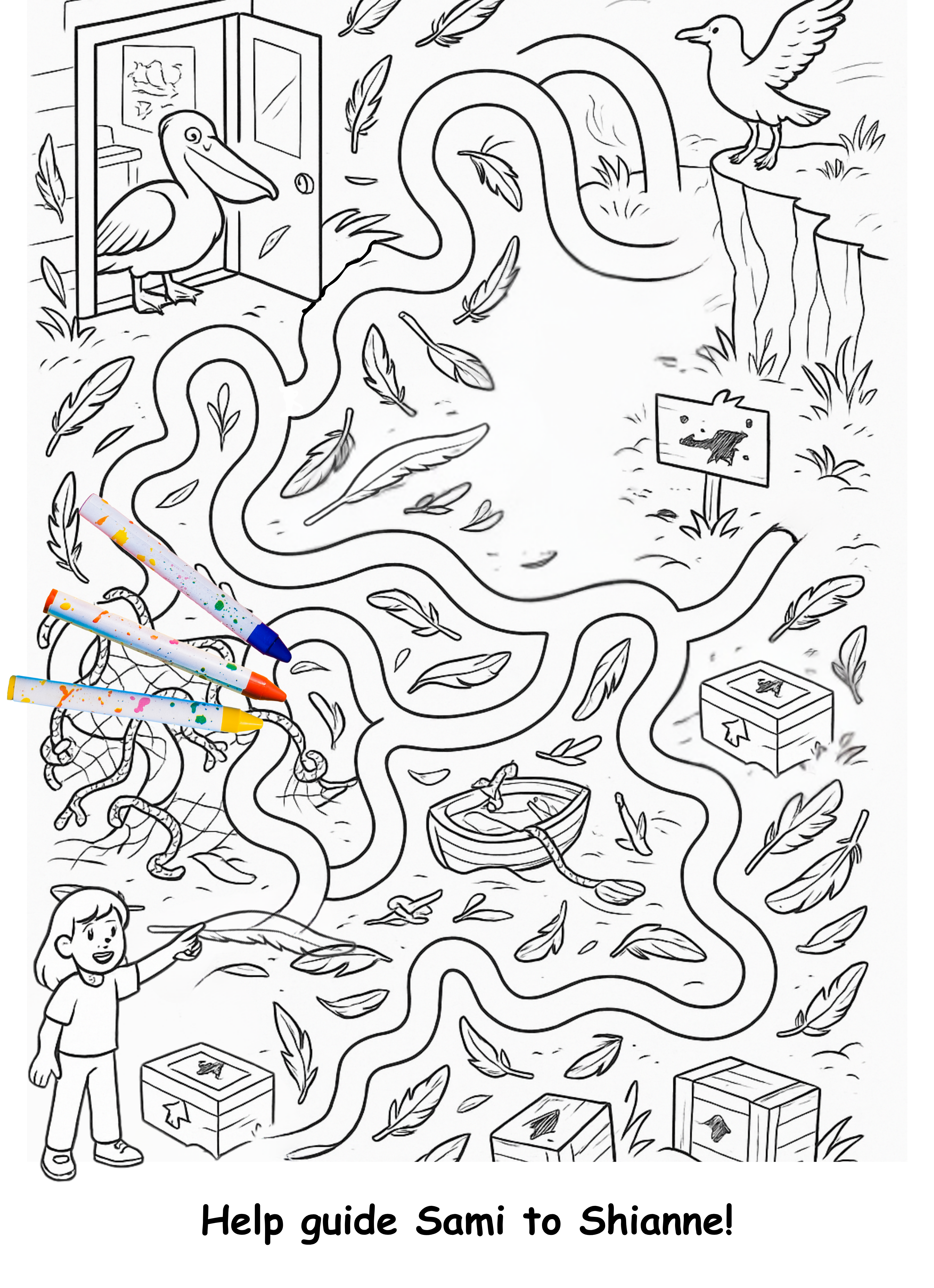 Shianne and the Shearwater – Kids Coloring Story Book (Printable PDF)