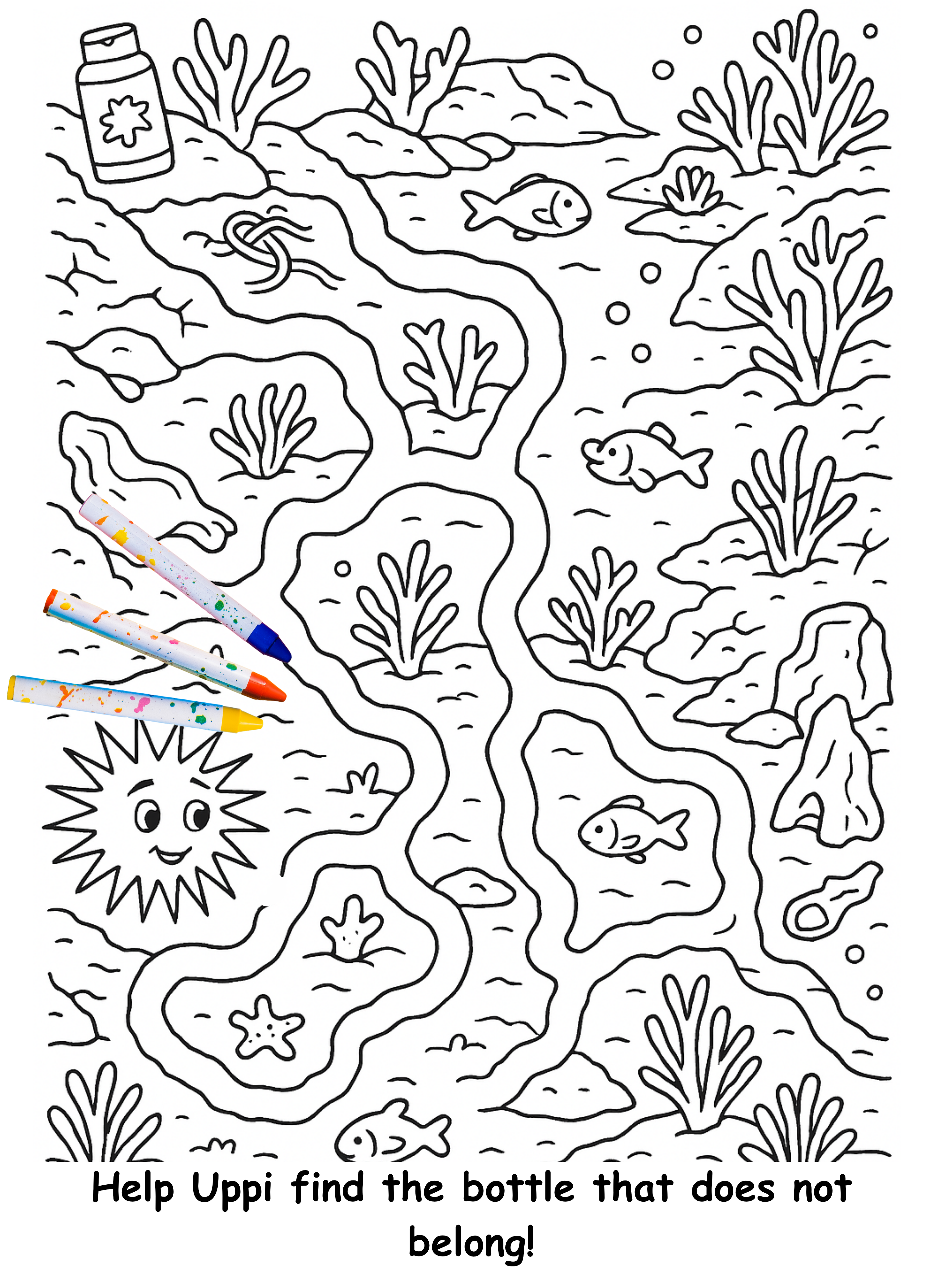Uma and the Urchin – Kids Coloring Story Book (Printable PDF)