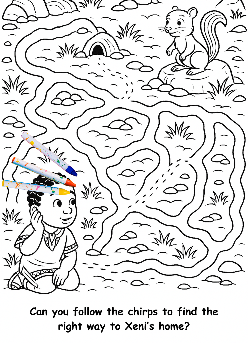 Xander and the Xerus – Kids Coloring Story Book (Printable PDF)