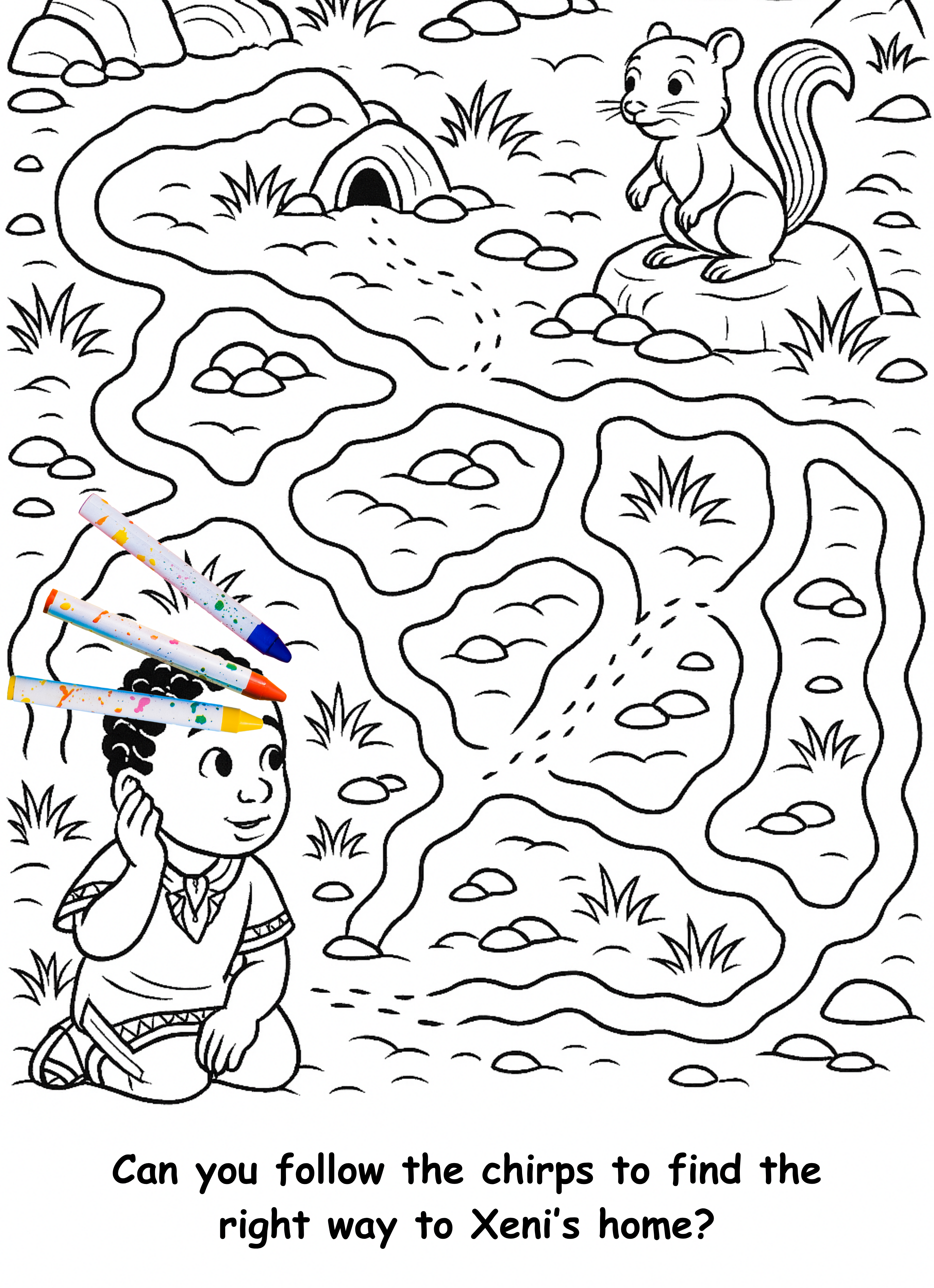 Xander and the Xerus – Kids Coloring Story Book (Printable PDF)