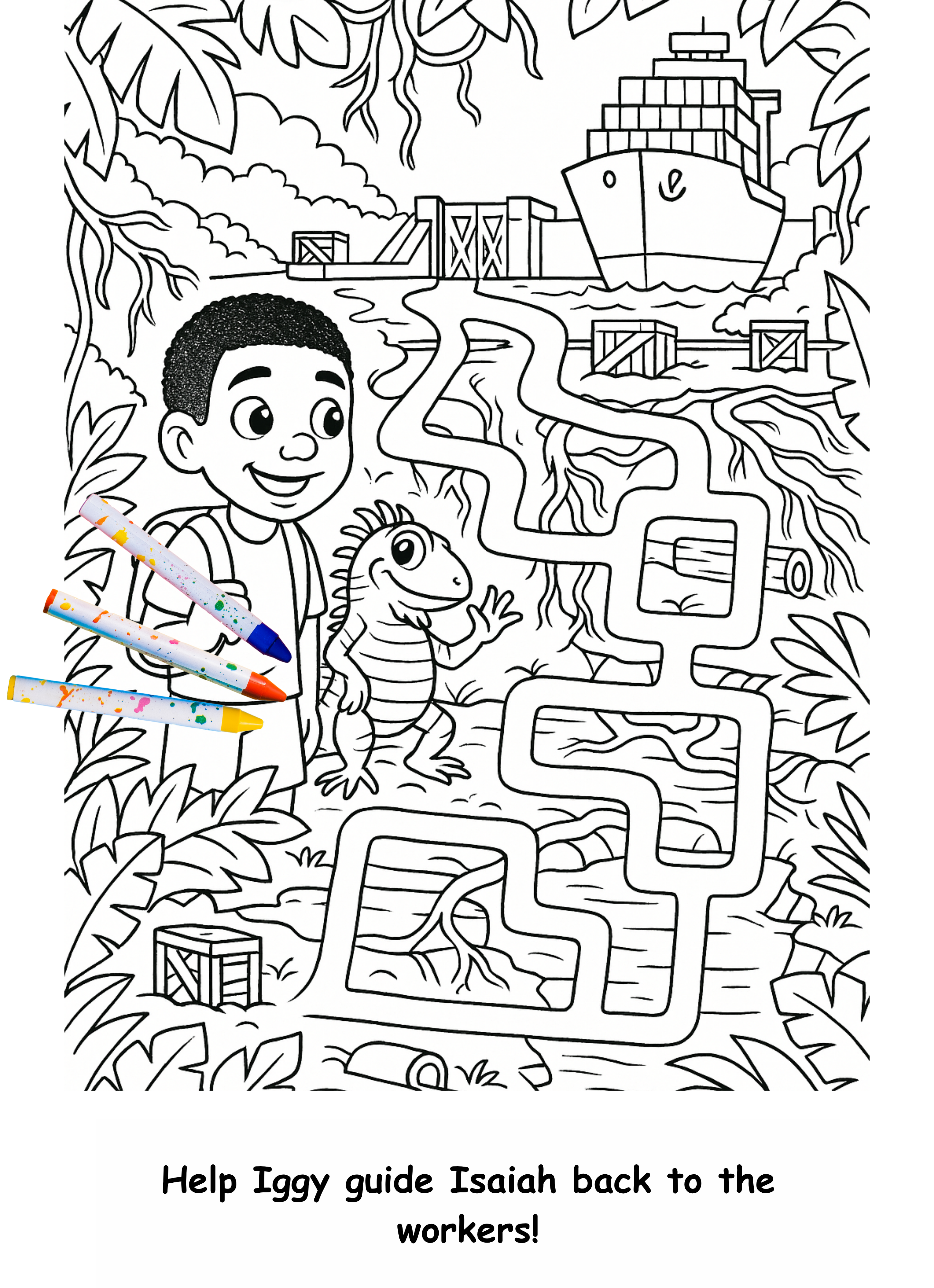 Isaiah and the Iguana – Kids Coloring Story Book (Printable PDF)