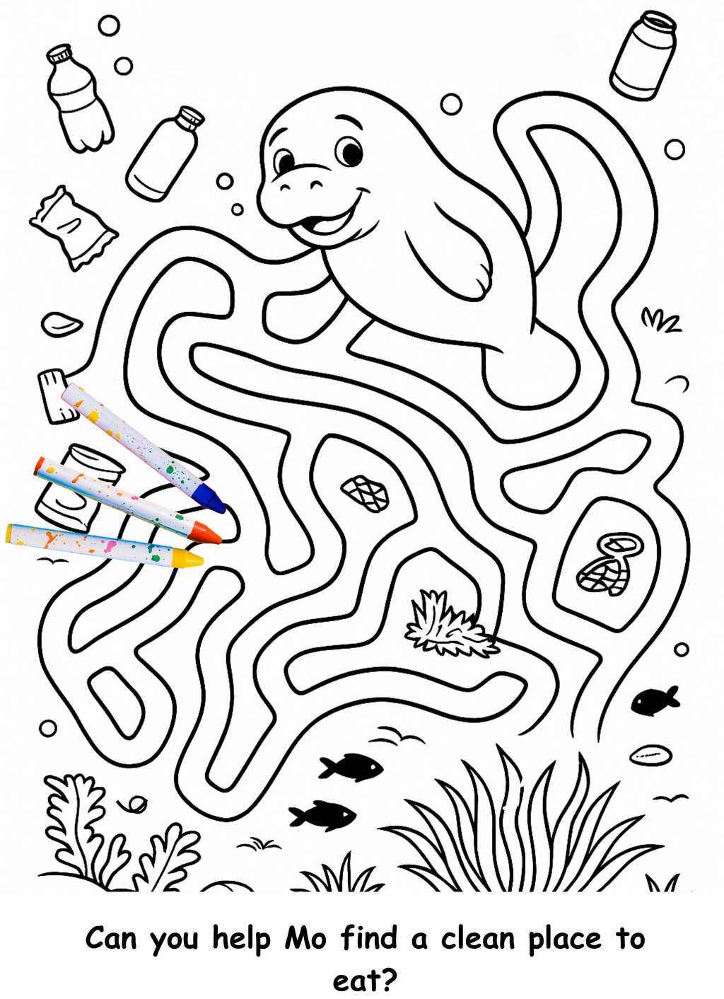 Malina and the Manatee – Kids Coloring Story Book (Printable PDF)