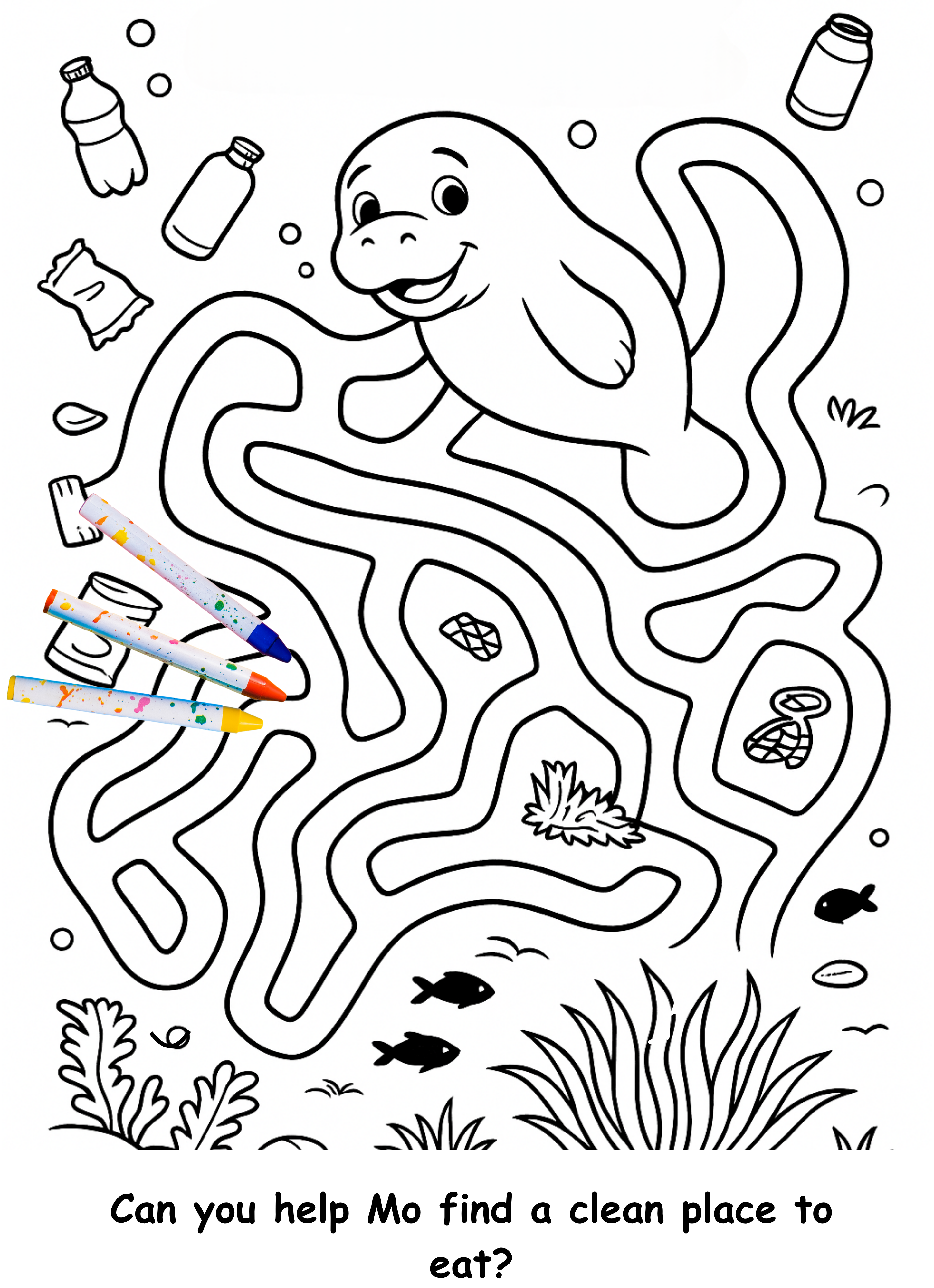 Malina and the Manatee – Kids Coloring Story Book (Printable PDF)