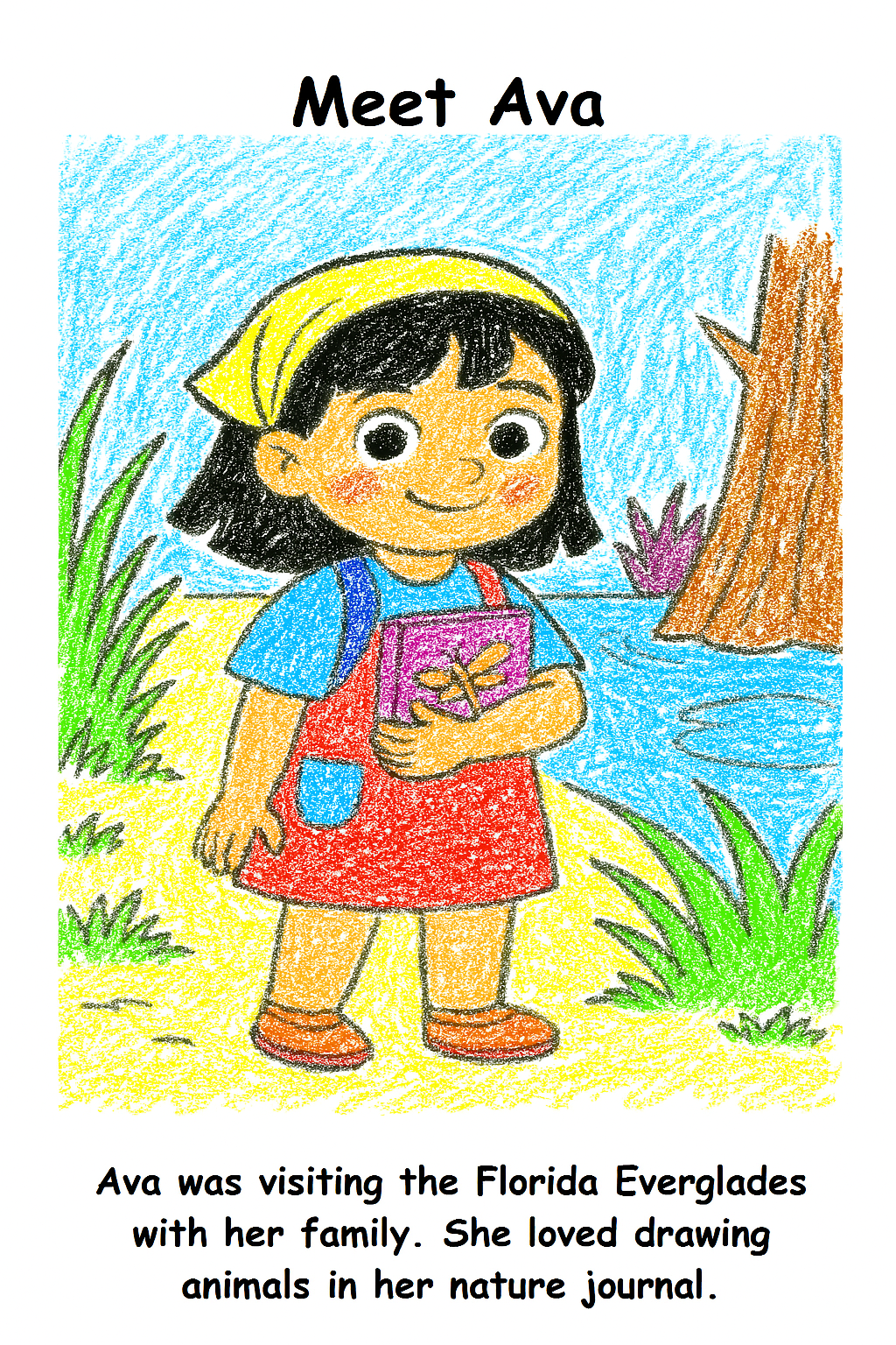 Ava and the Alligator – Kids Coloring Story Book (Printable PDF)